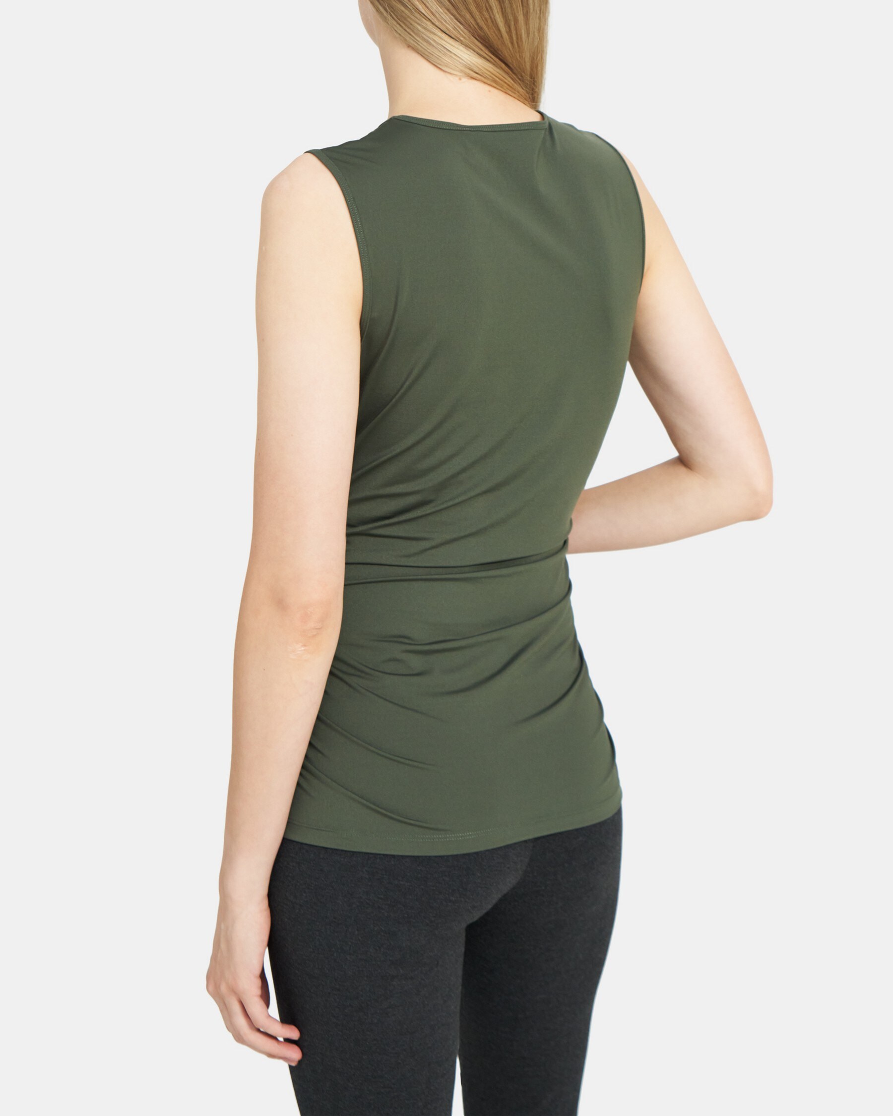 Ruched Shell Top in Travel Jersey