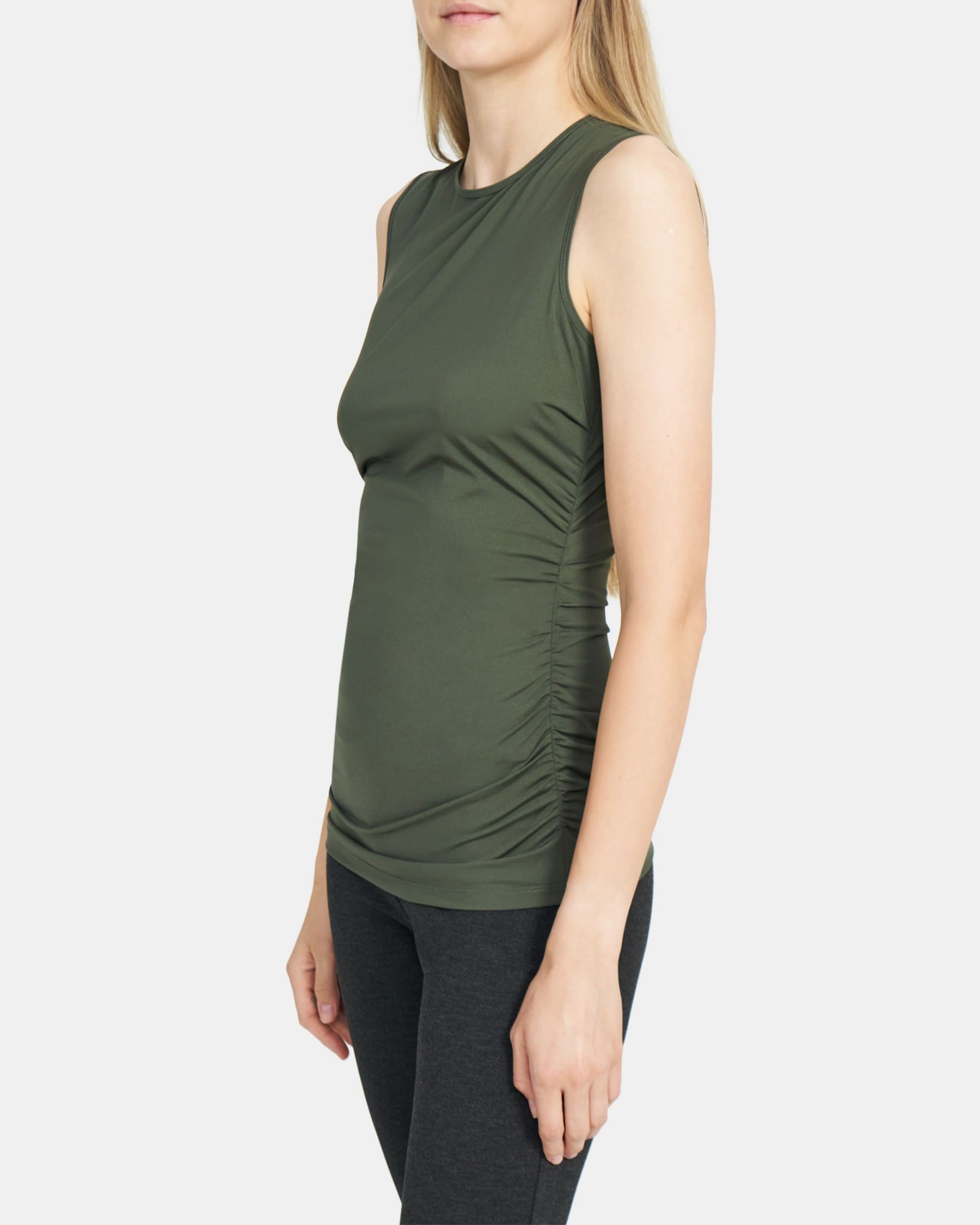 Ruched Shell Top in Travel Jersey