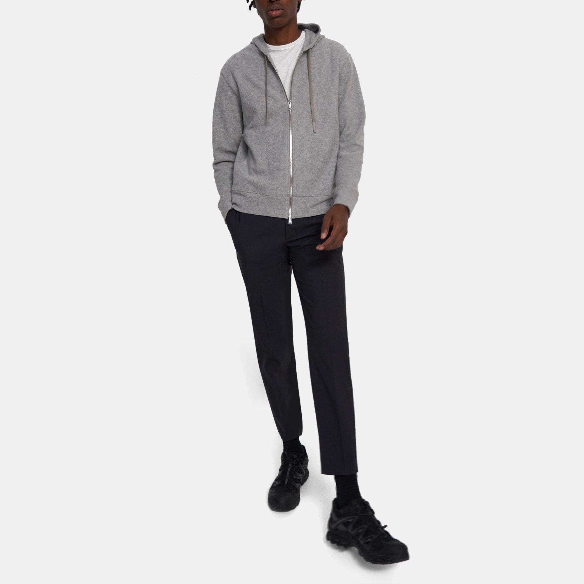 Cotton Terry Zip-Up Hoodie | Theory Outlet