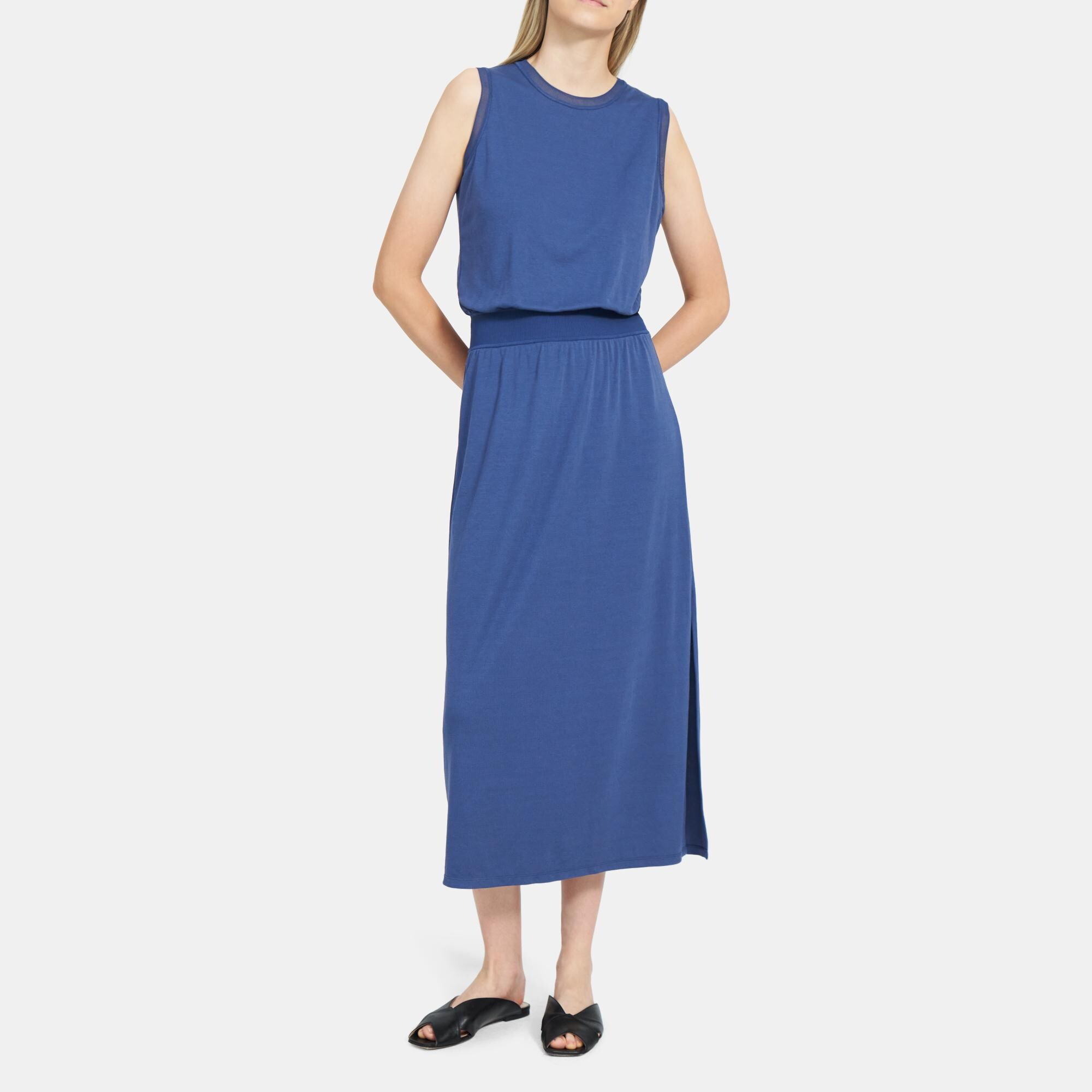 Theory Outlet Official Site Lewie Maxi Dress in Draped Modal