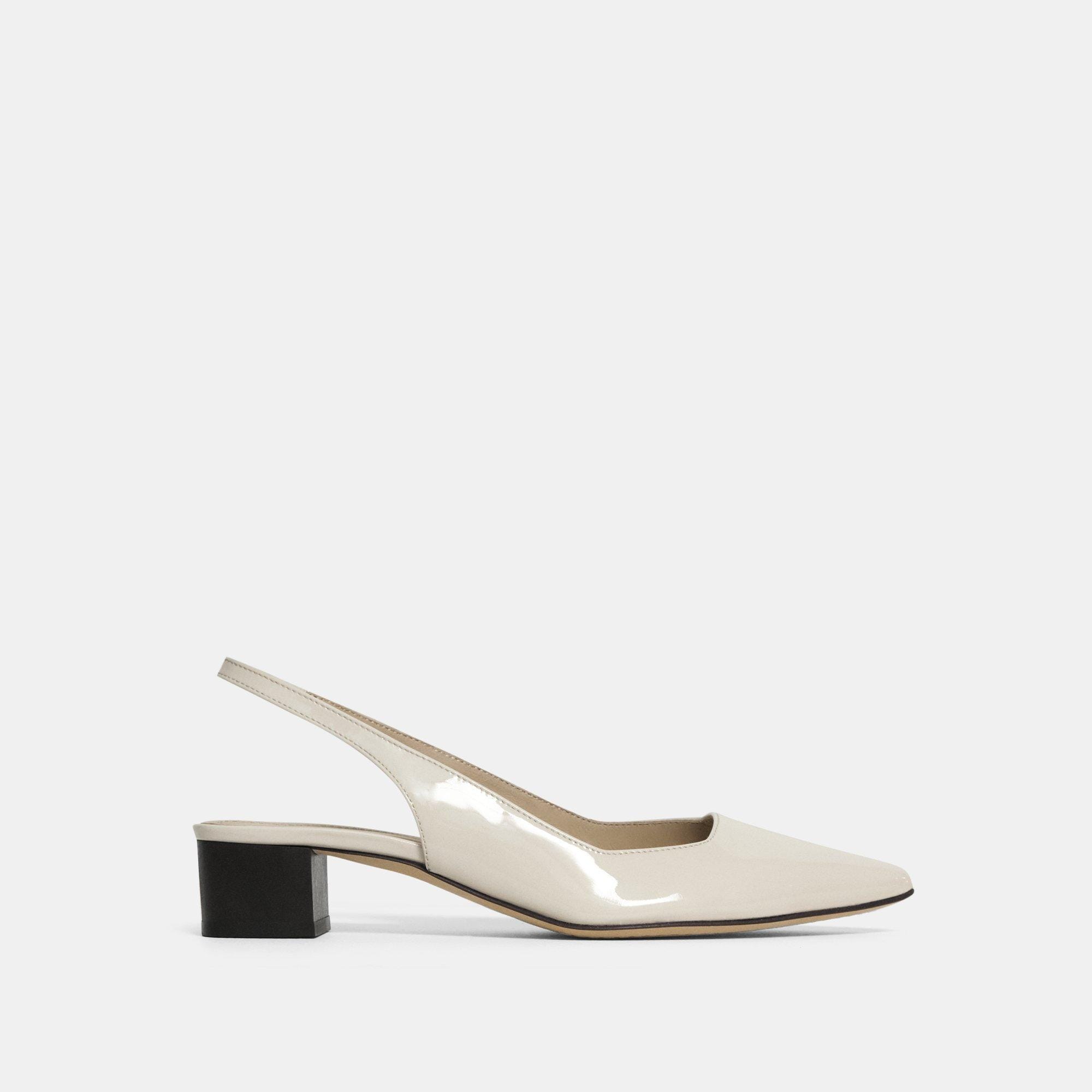 Theory Block Heel Slingback in Patent Leather