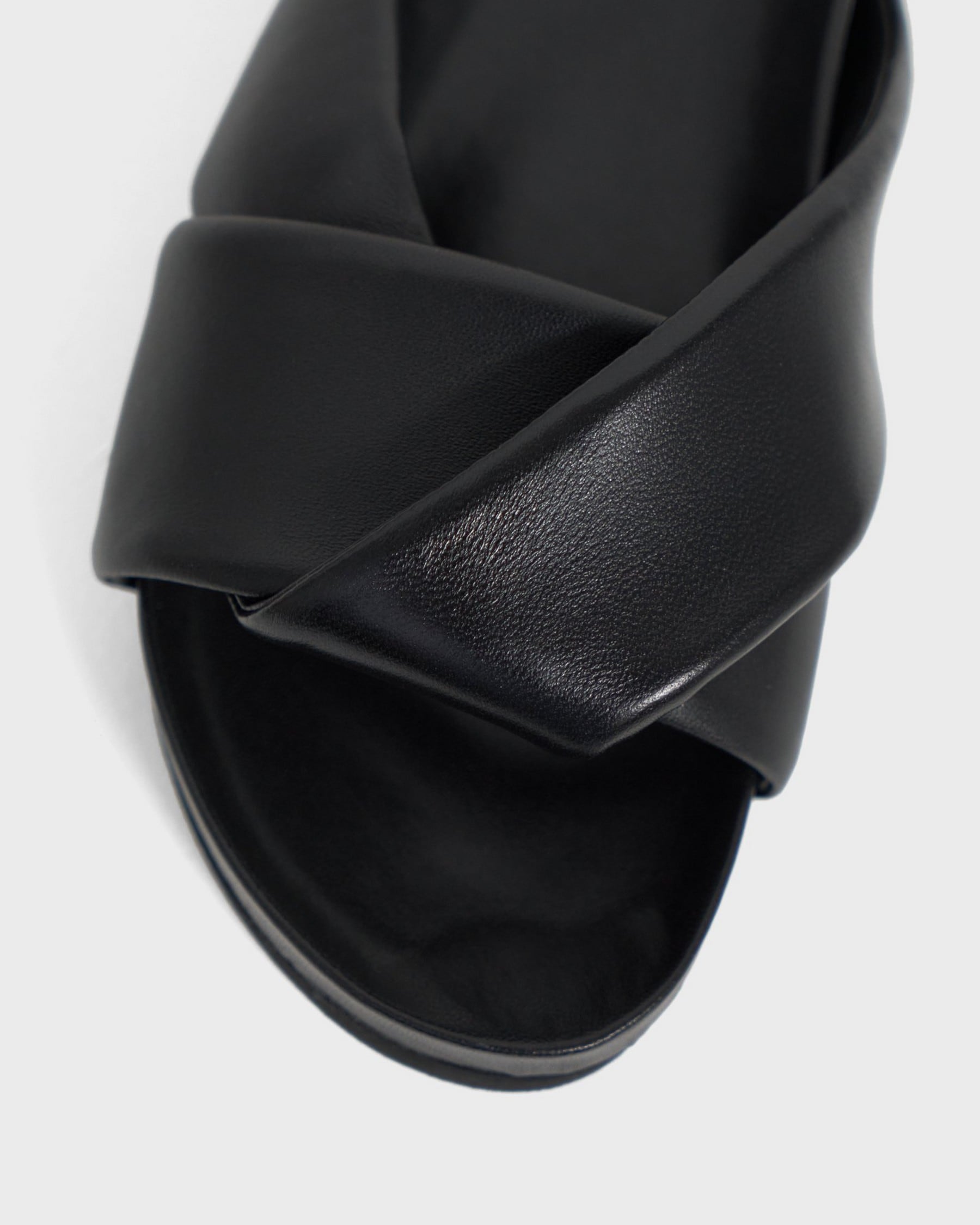 Folded Slide in Leather
