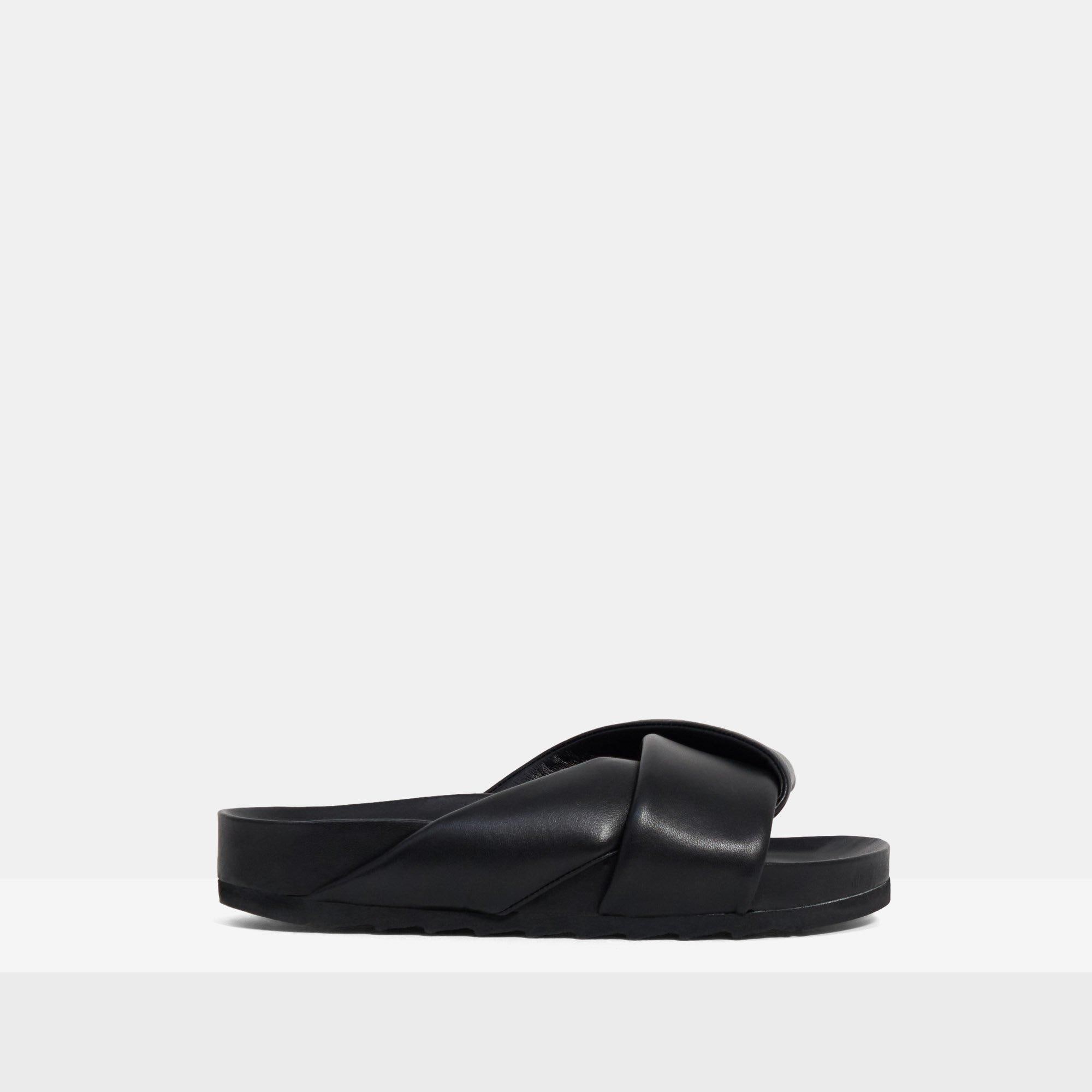 Leather Folded Slide | Theory Outlet