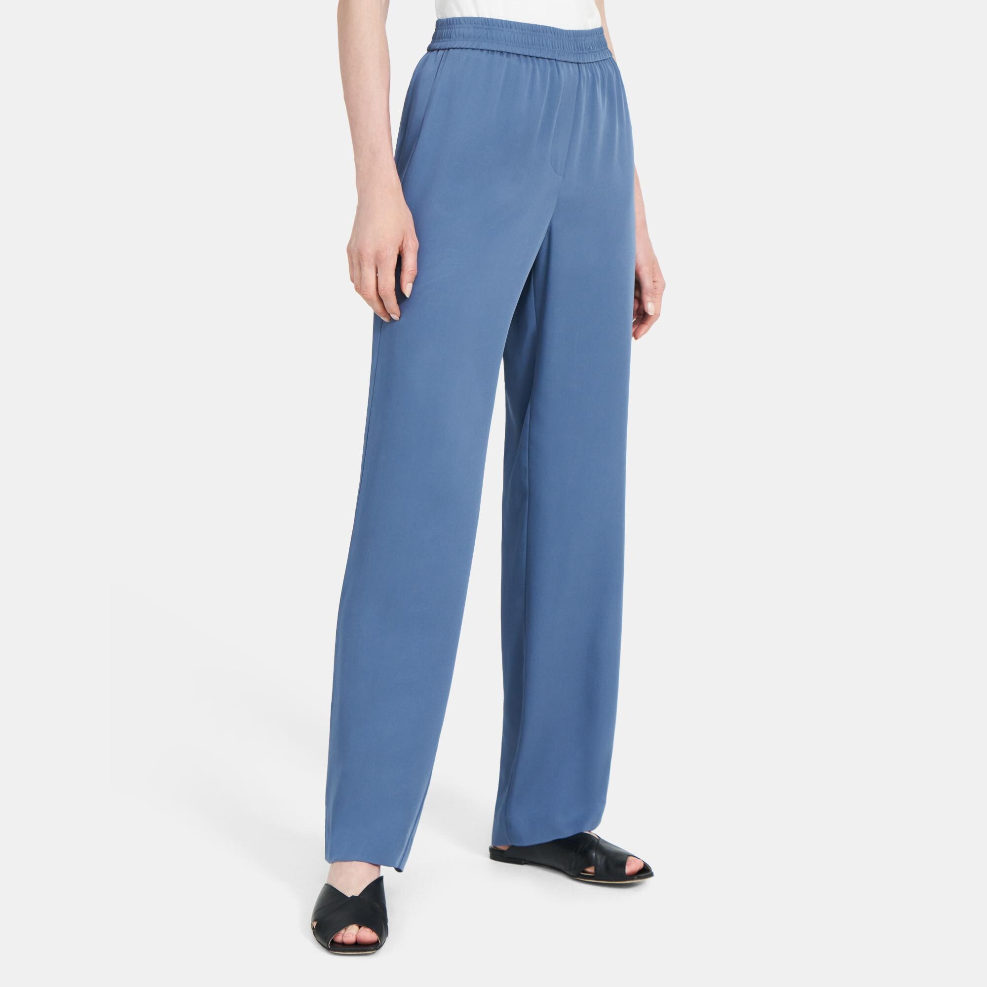 Theory Outlet Official Site Pull On Track Pant in Silk