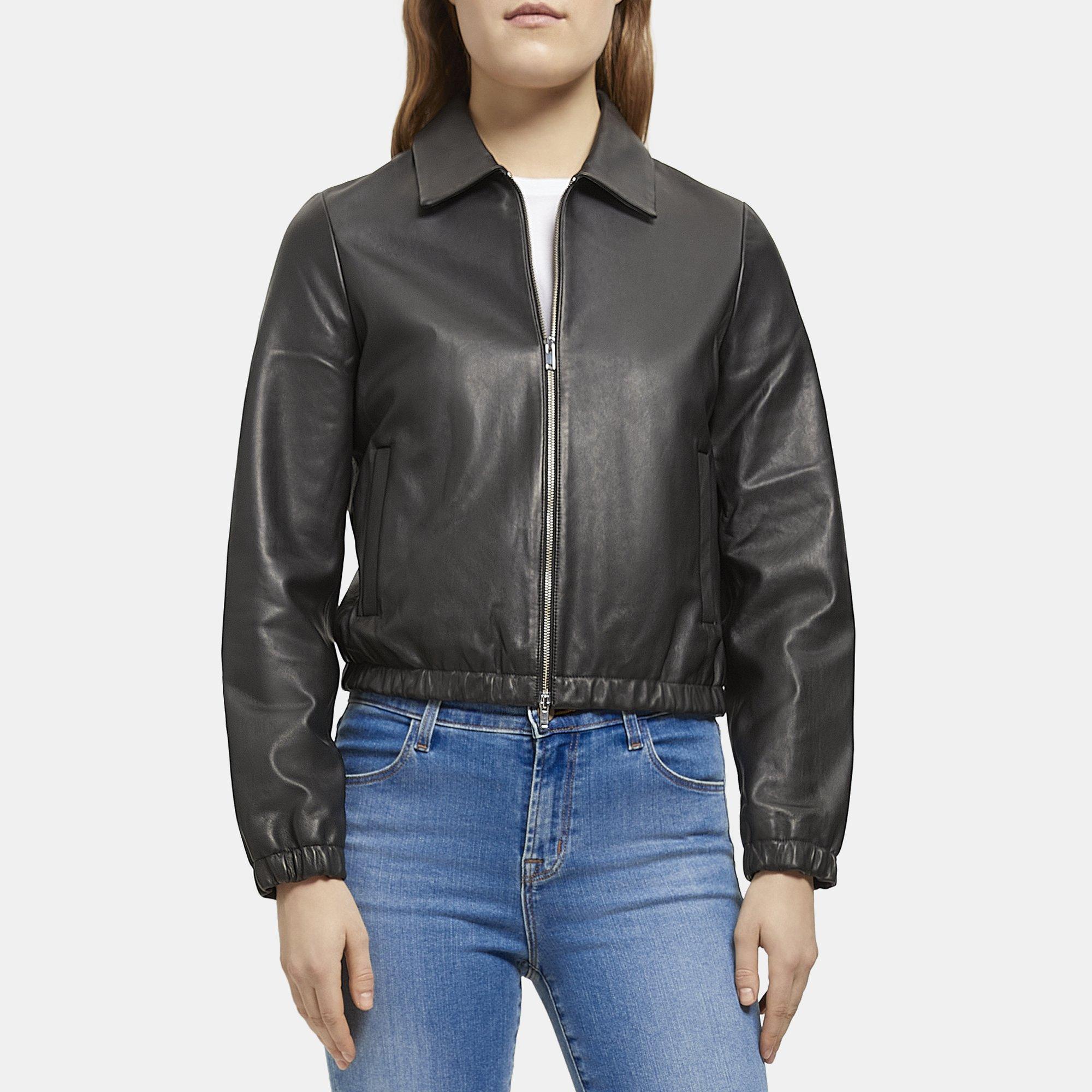 Theory Bomber Jacket in Leather