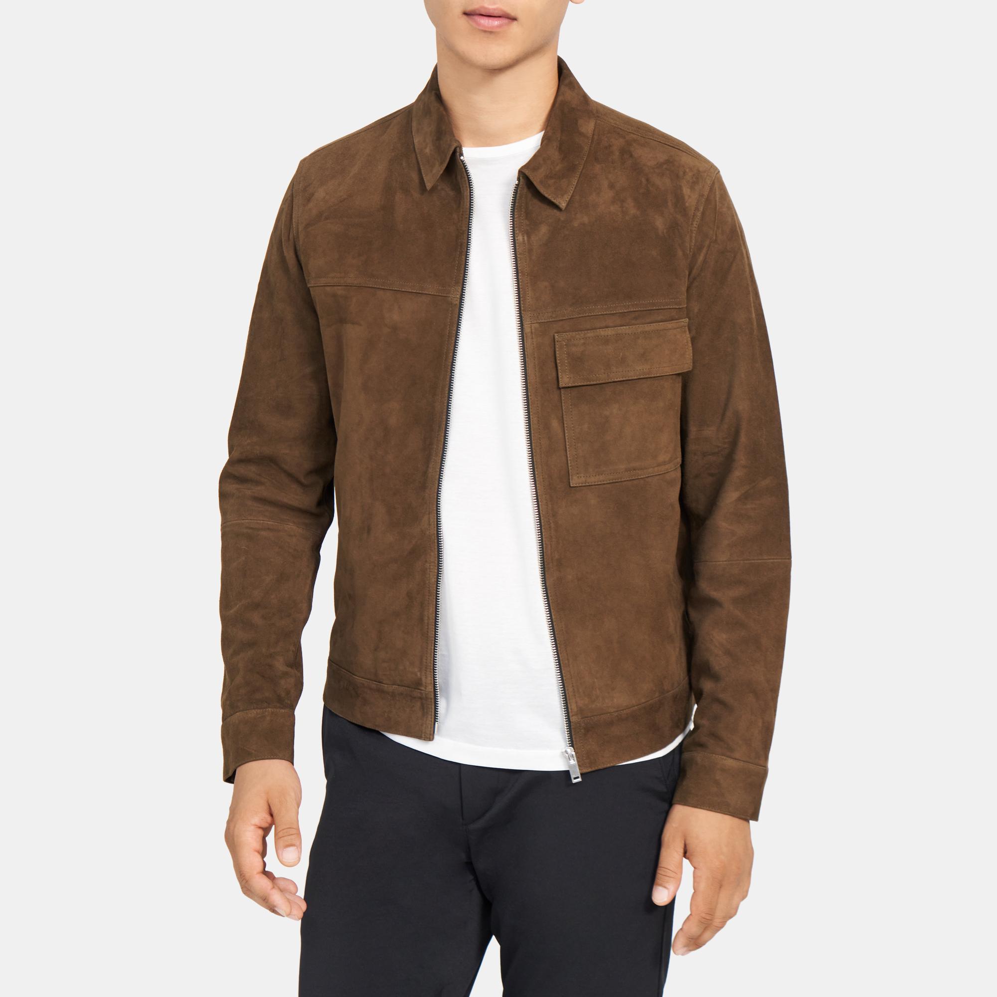 Theory Outlet Official Site | Zip Jacket in Suede