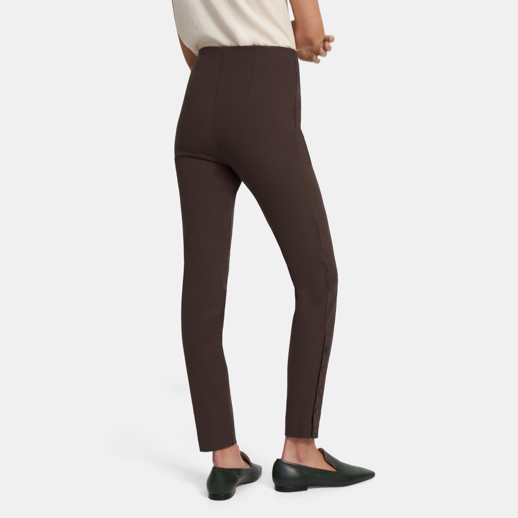 Stretch Cotton Button Legging | Theory Outlet