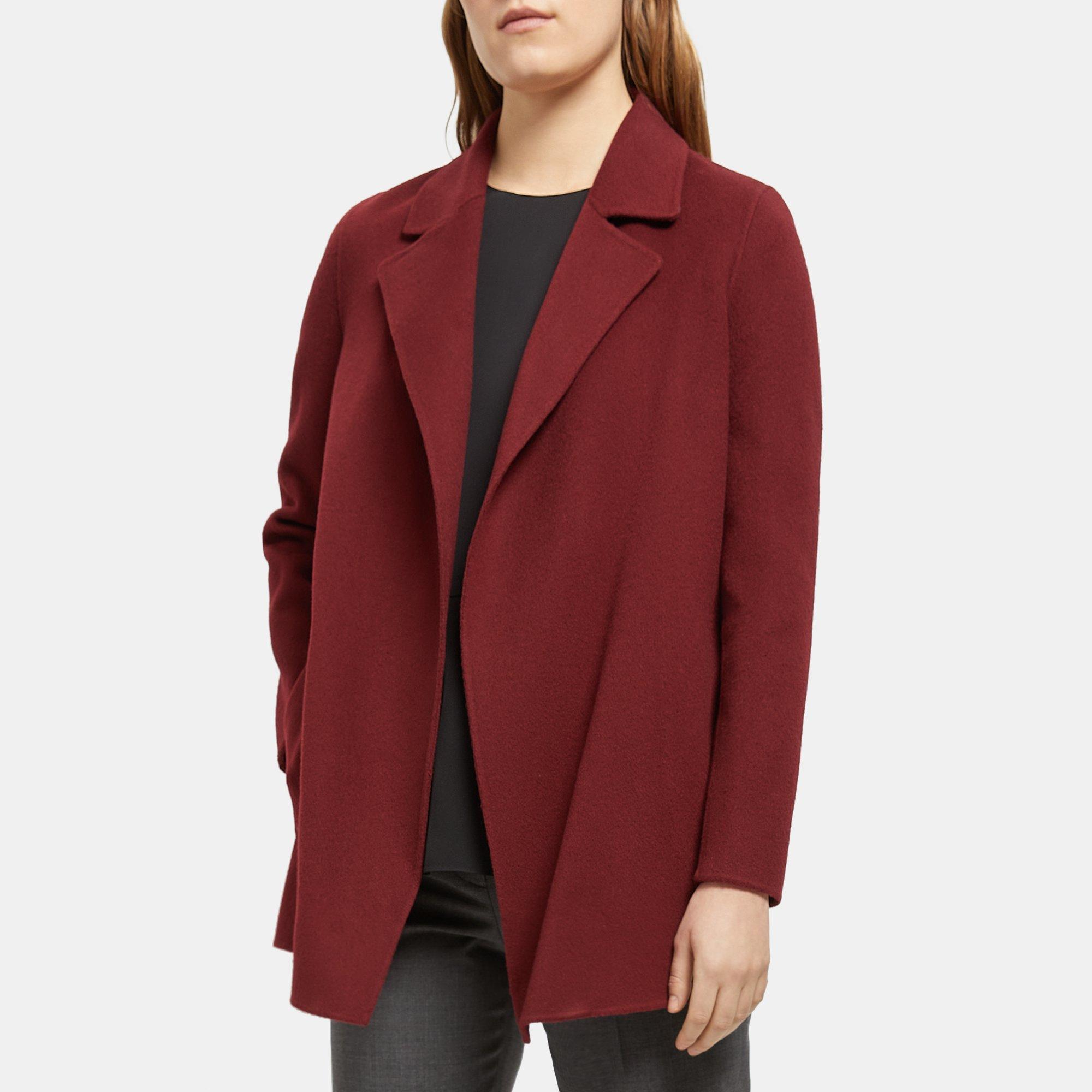 Theory Outlet Official Site | Open Front Coat in Double-Face Wool-Cashmere