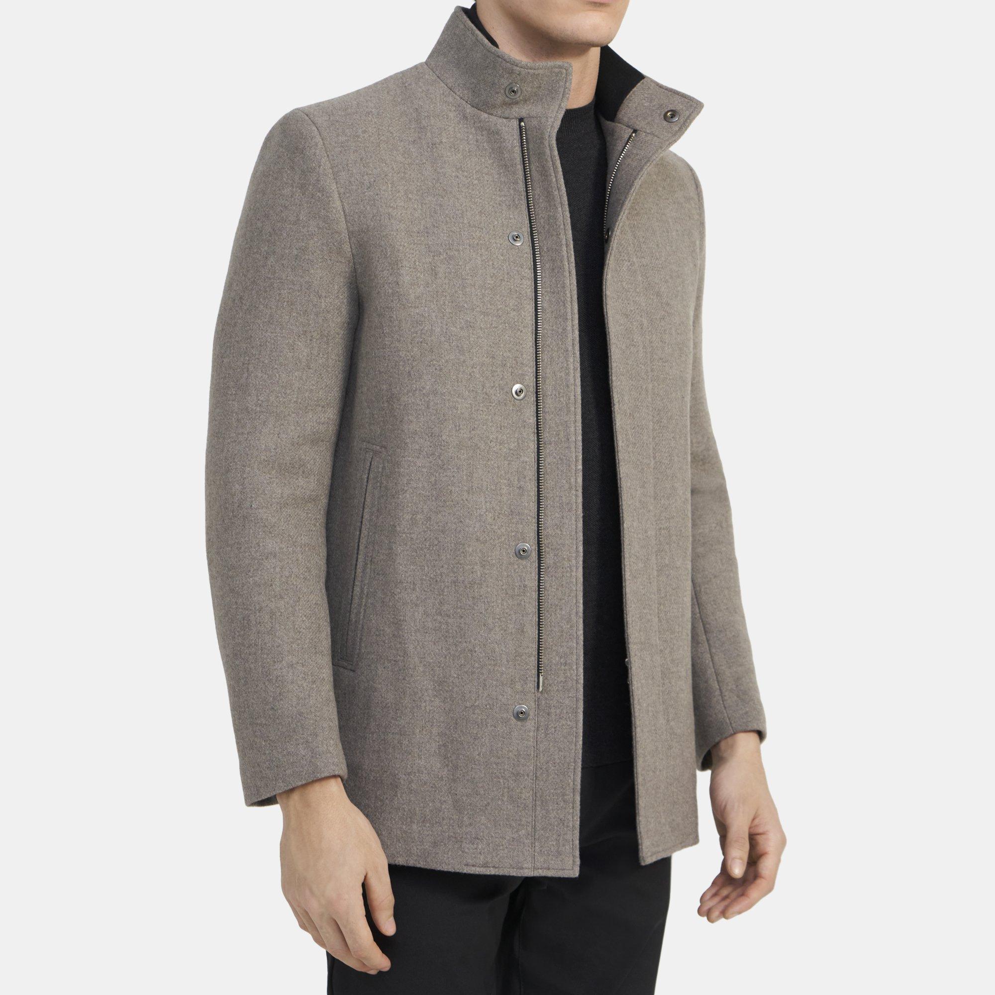 Wool Melton Stand-Collar Jacket | Theory Outlet