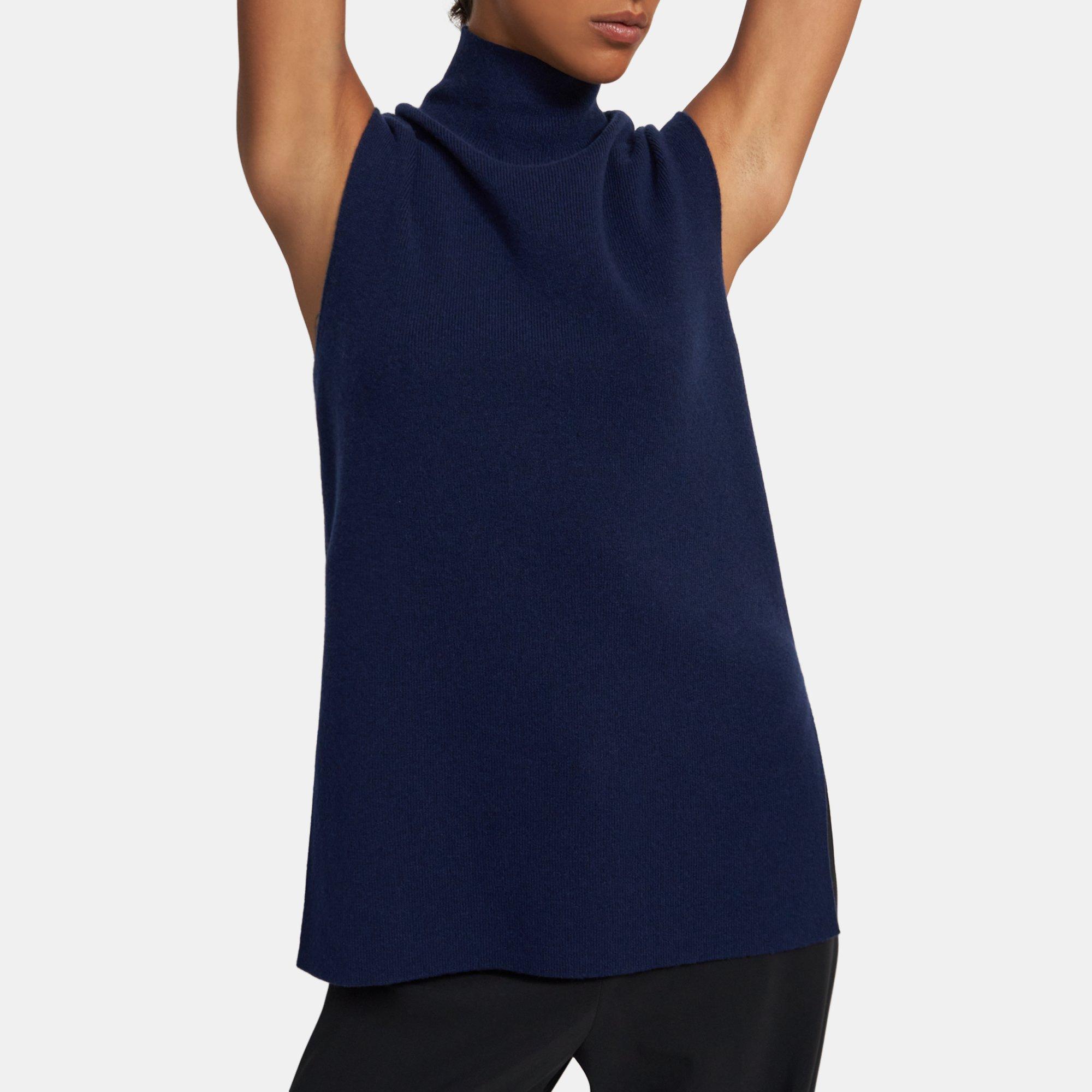 Theory Outlet Official Site | Mock Neck Shell Top in Cashmere