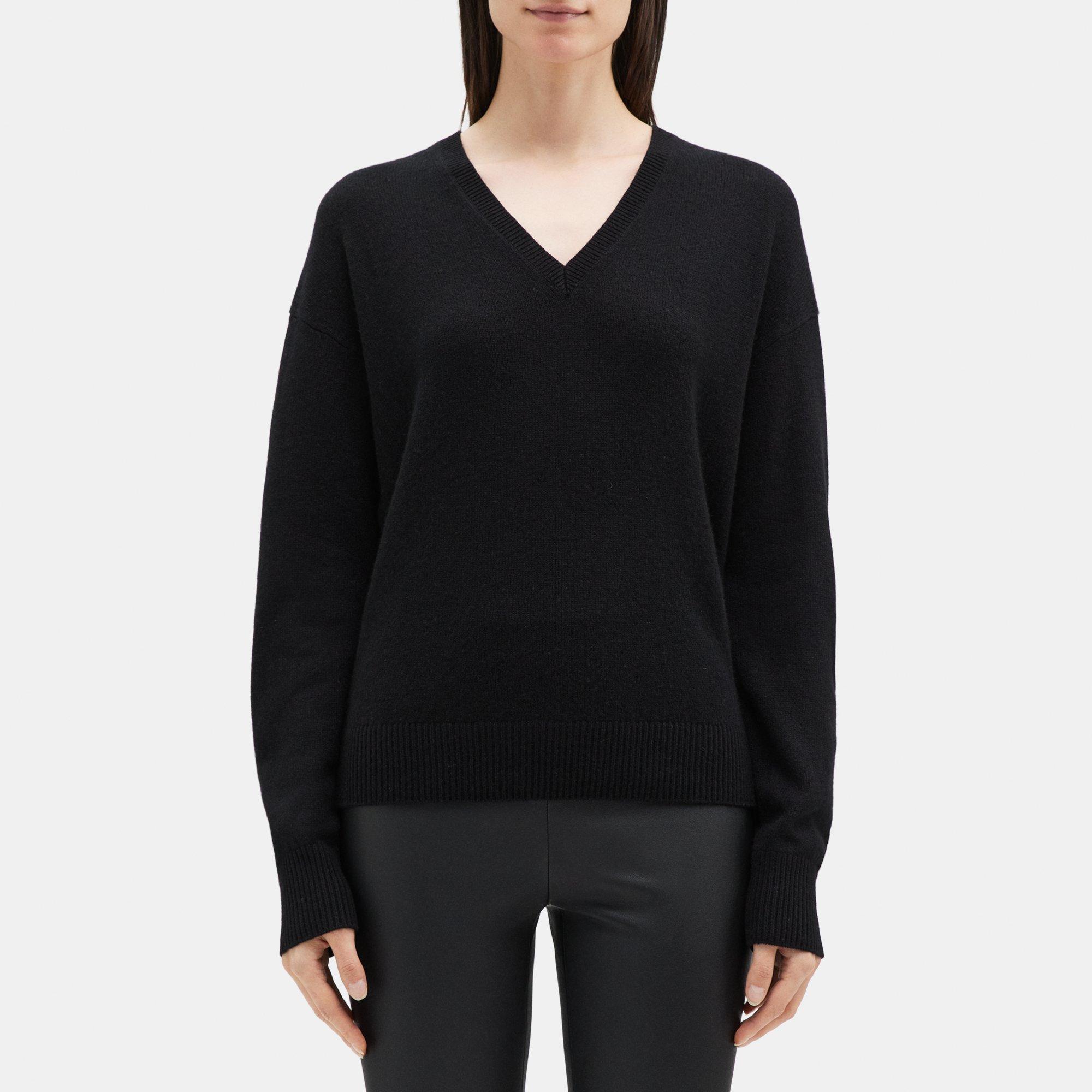 Theory V-Neck Sweater in Cashmere