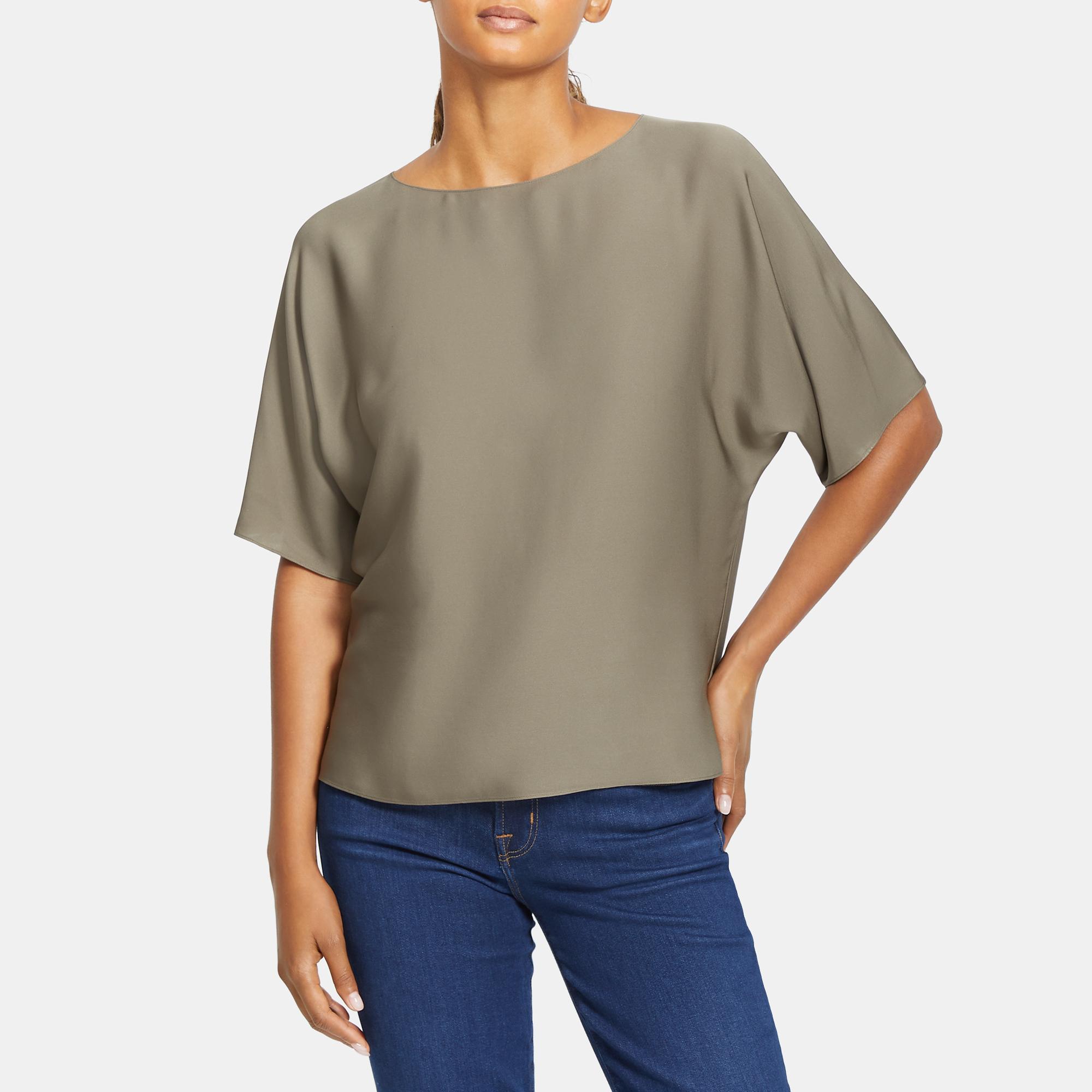 Theory Outlet Official Site | Dolman Sleeve Top in Silk