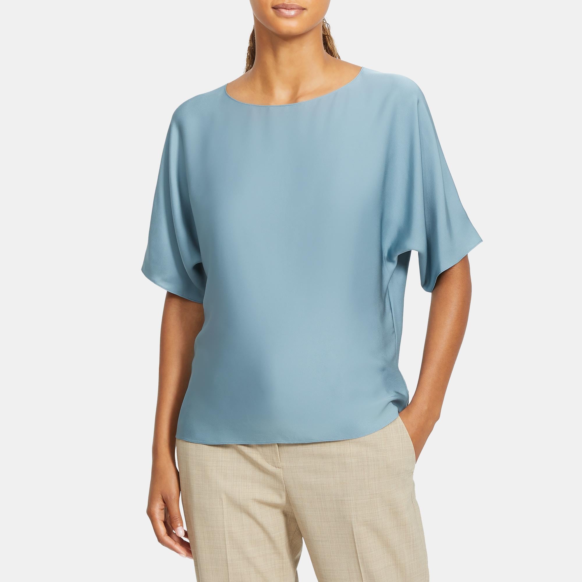 Theory Outlet Official Site | Dolman Sleeve Top in Silk