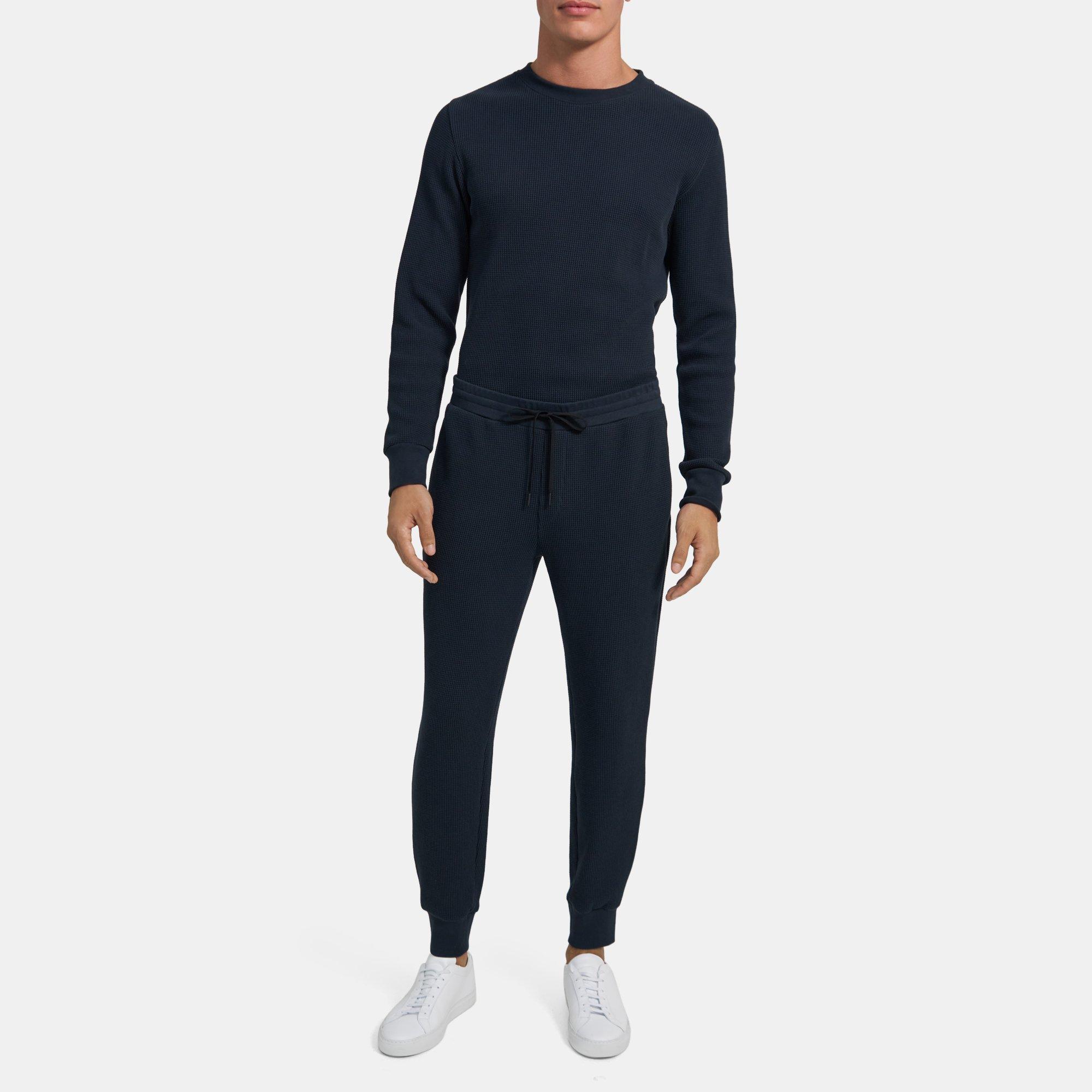 Theory Outlet Official Site | Essential Sweatpant in Waffle Knit Cotton