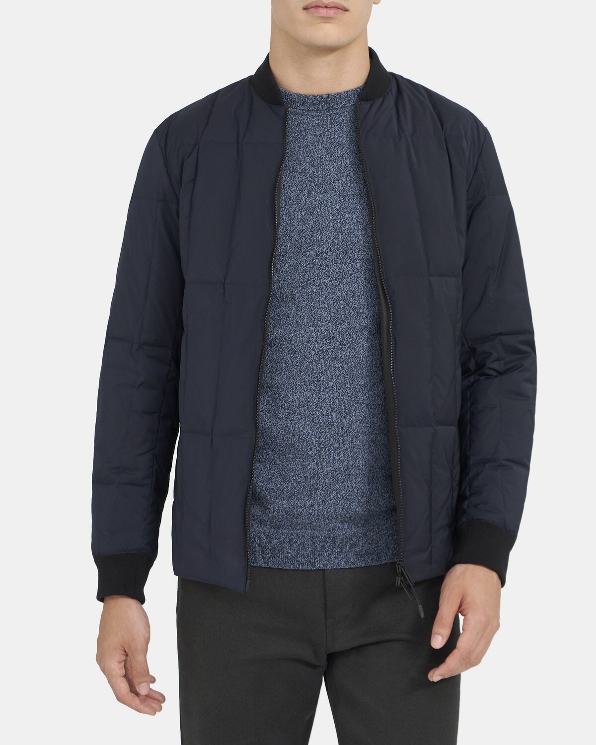 Down-Filled Bomber Jacket in Quilted Polyester