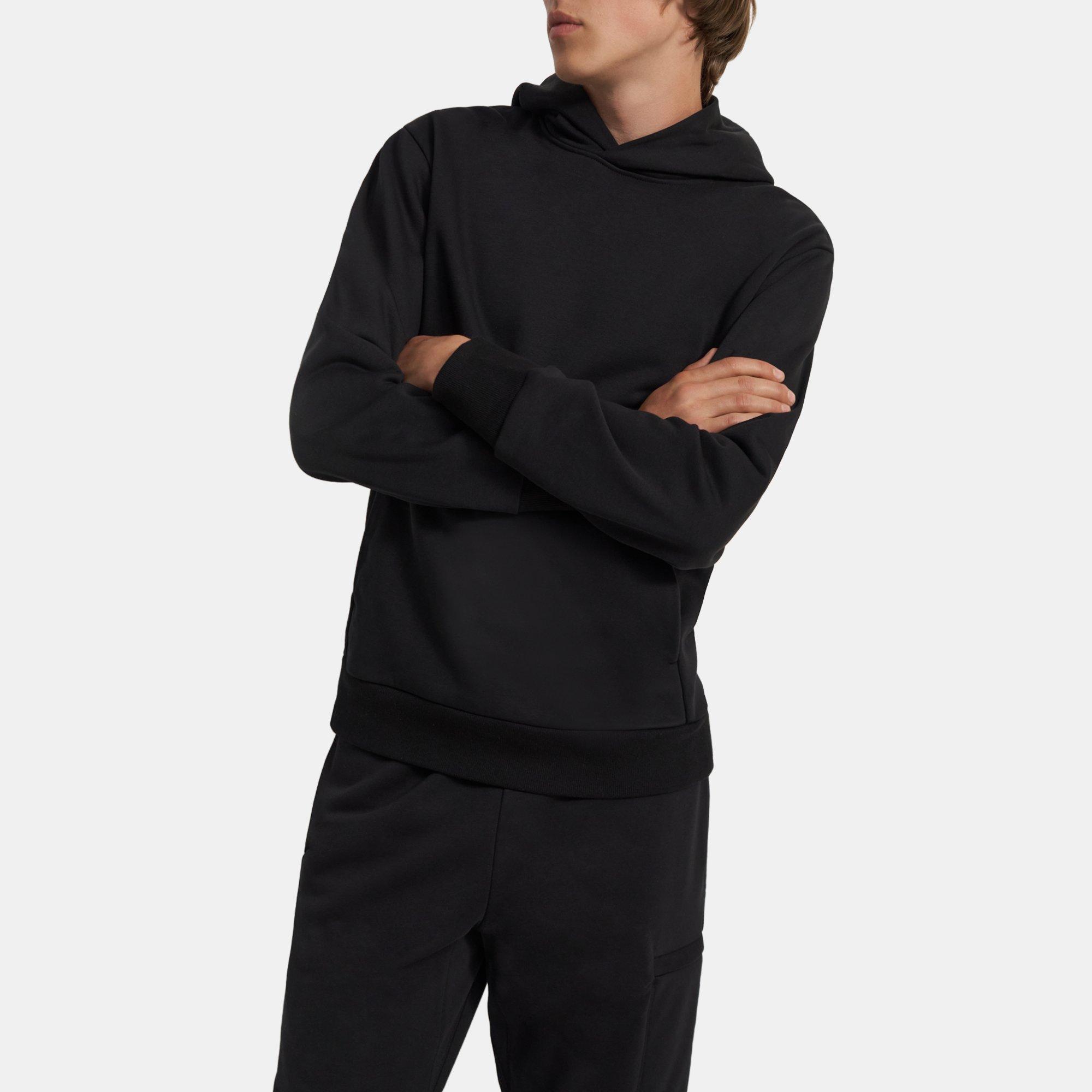 Theory Colts Moisture-wicking Stretch-terry Hoodie In Black