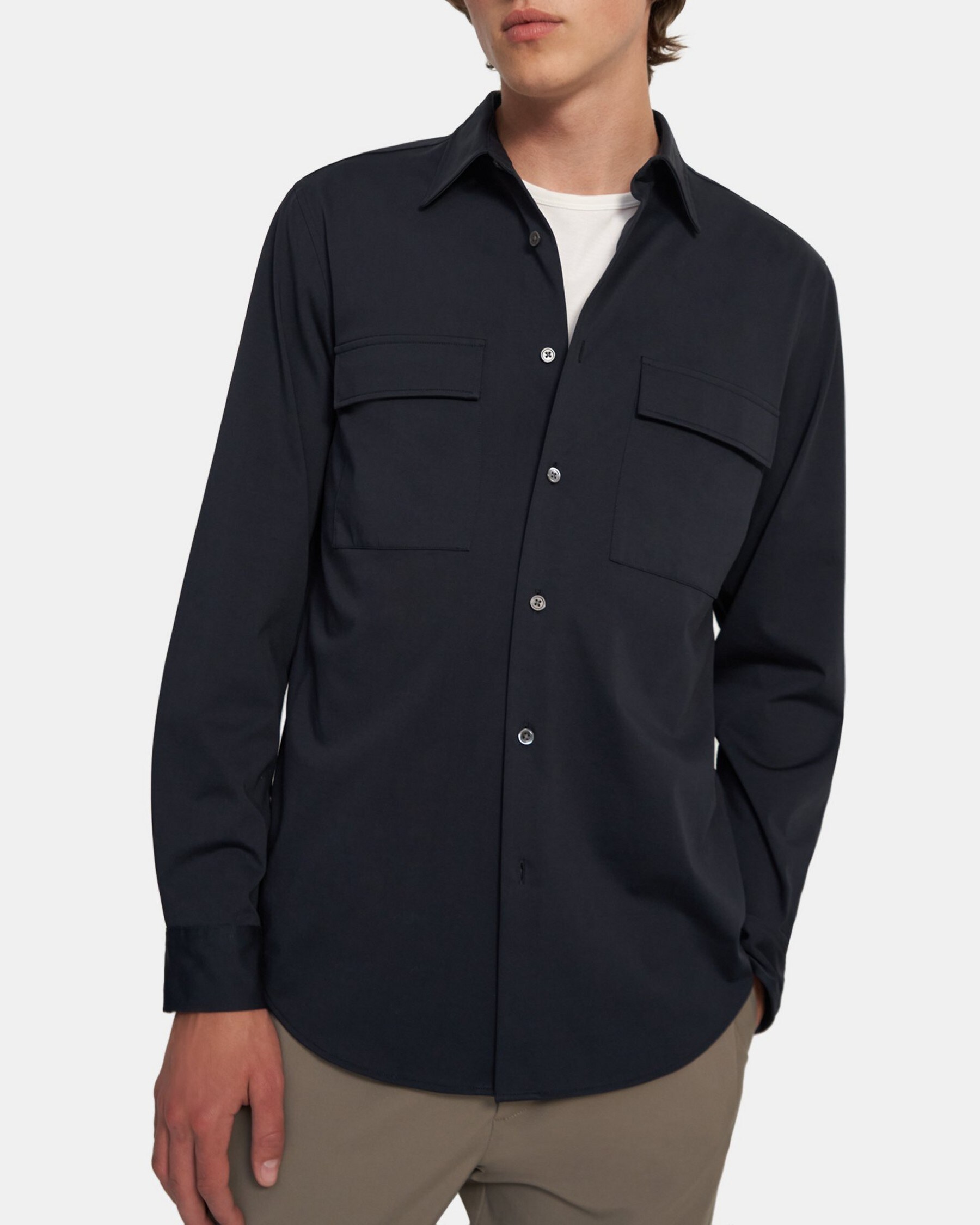 Noll Patch Pocket Shirt in Structure Knit