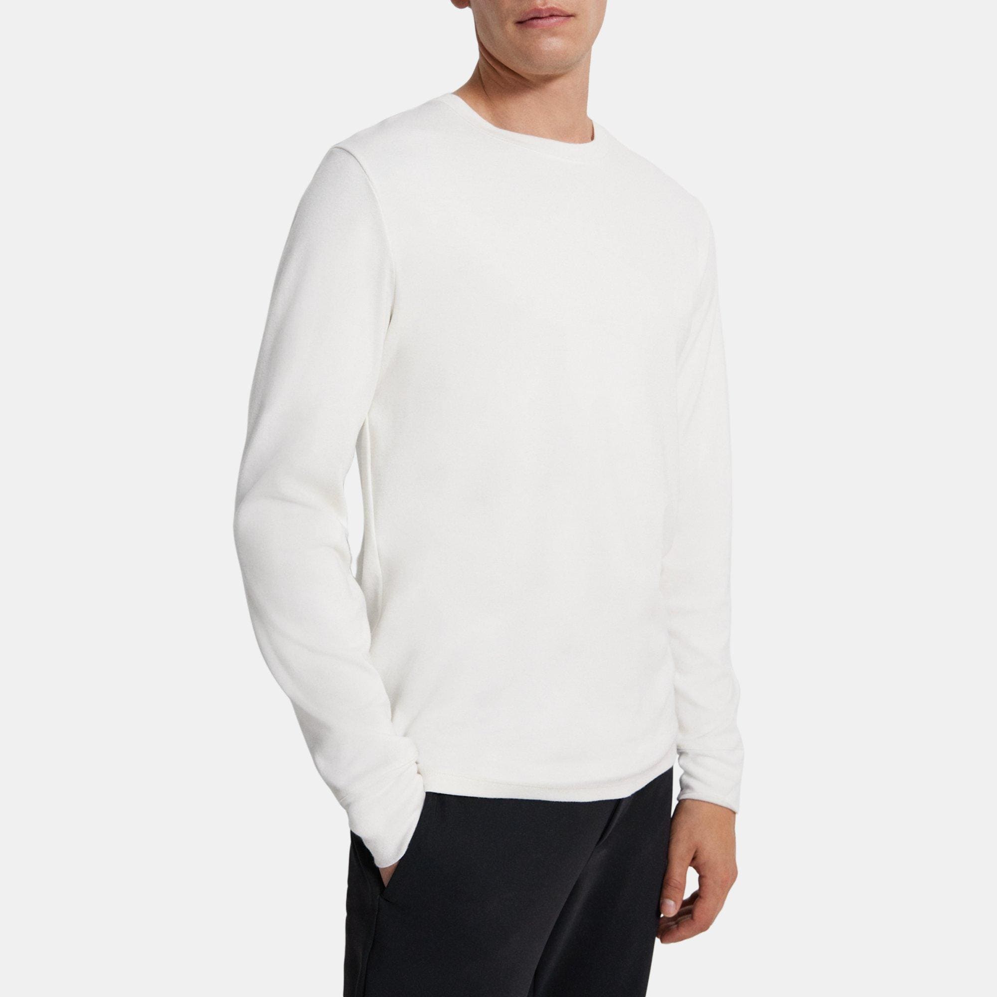 White Modal Jersey Long-Sleeve Tee | Theory Outlet