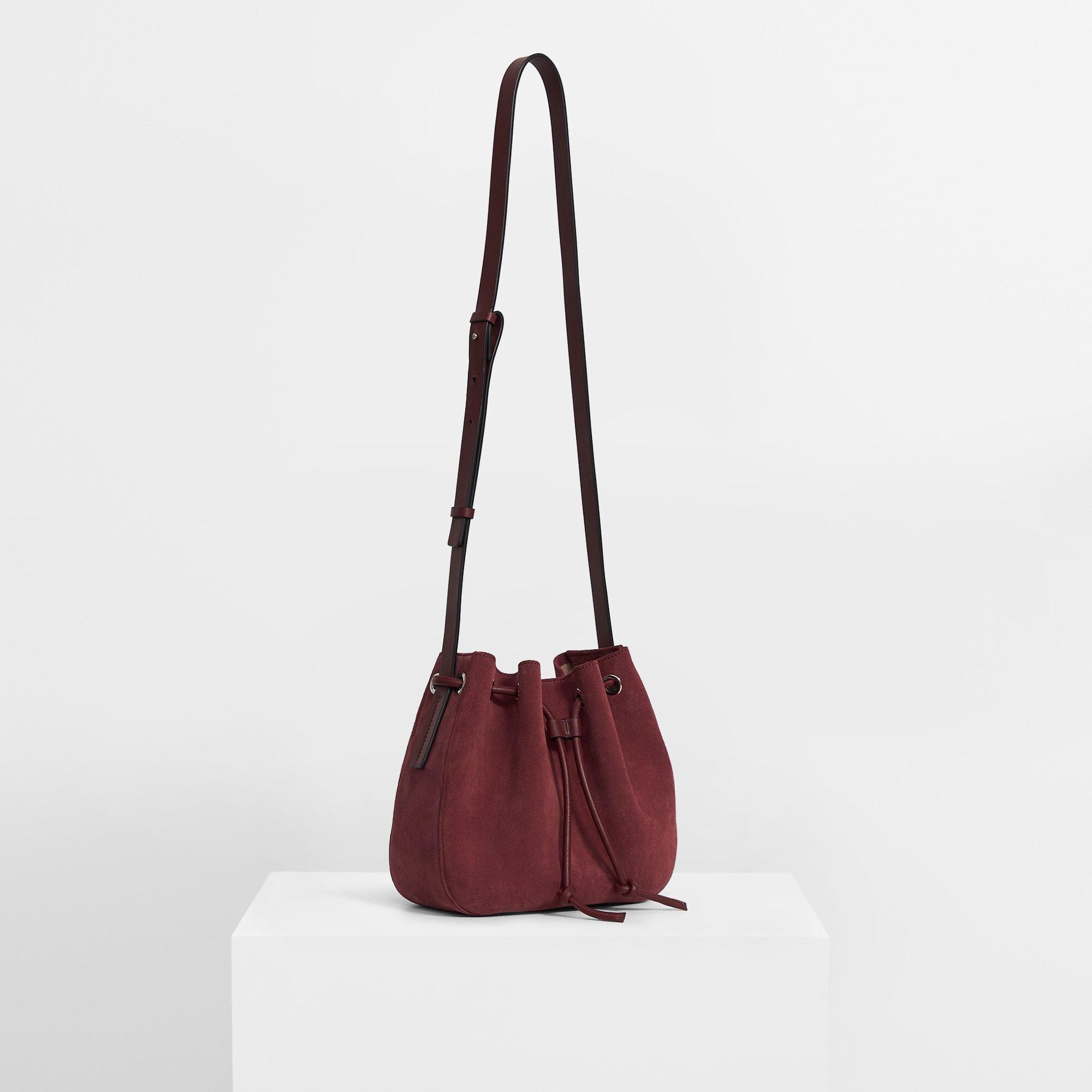 Suede Small Bucket Bag | Theory Outlet