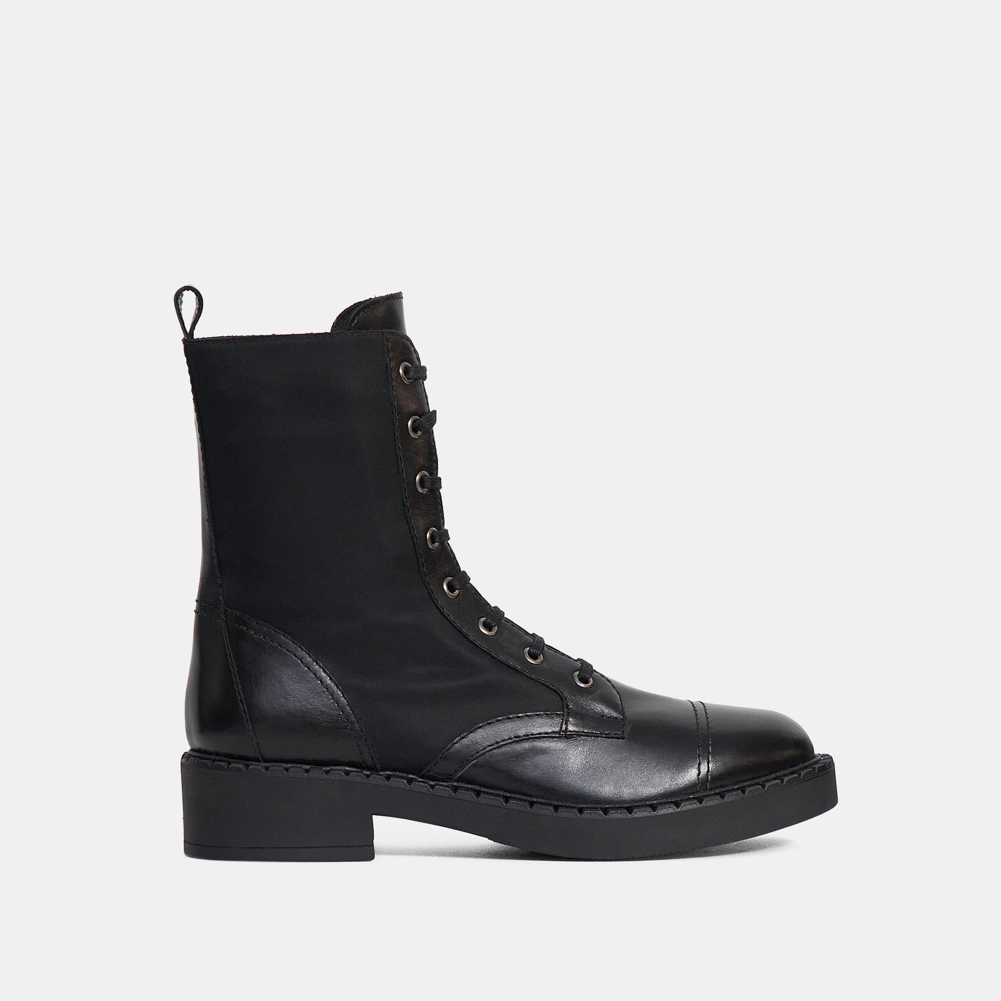 띠어리 Theory Laced Boot in Nylon,BLACK