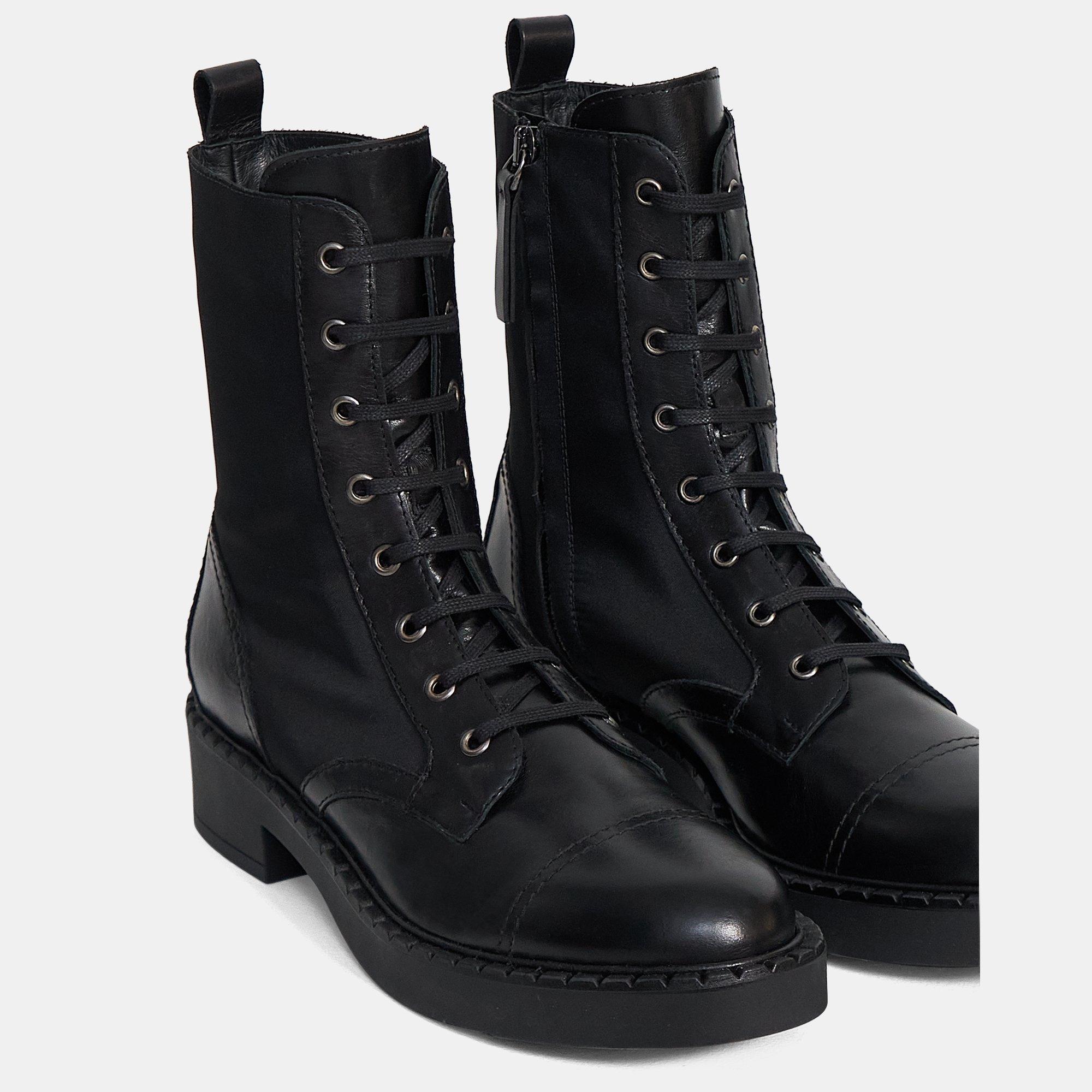 Nylon Laced Boot | Theory Outlet