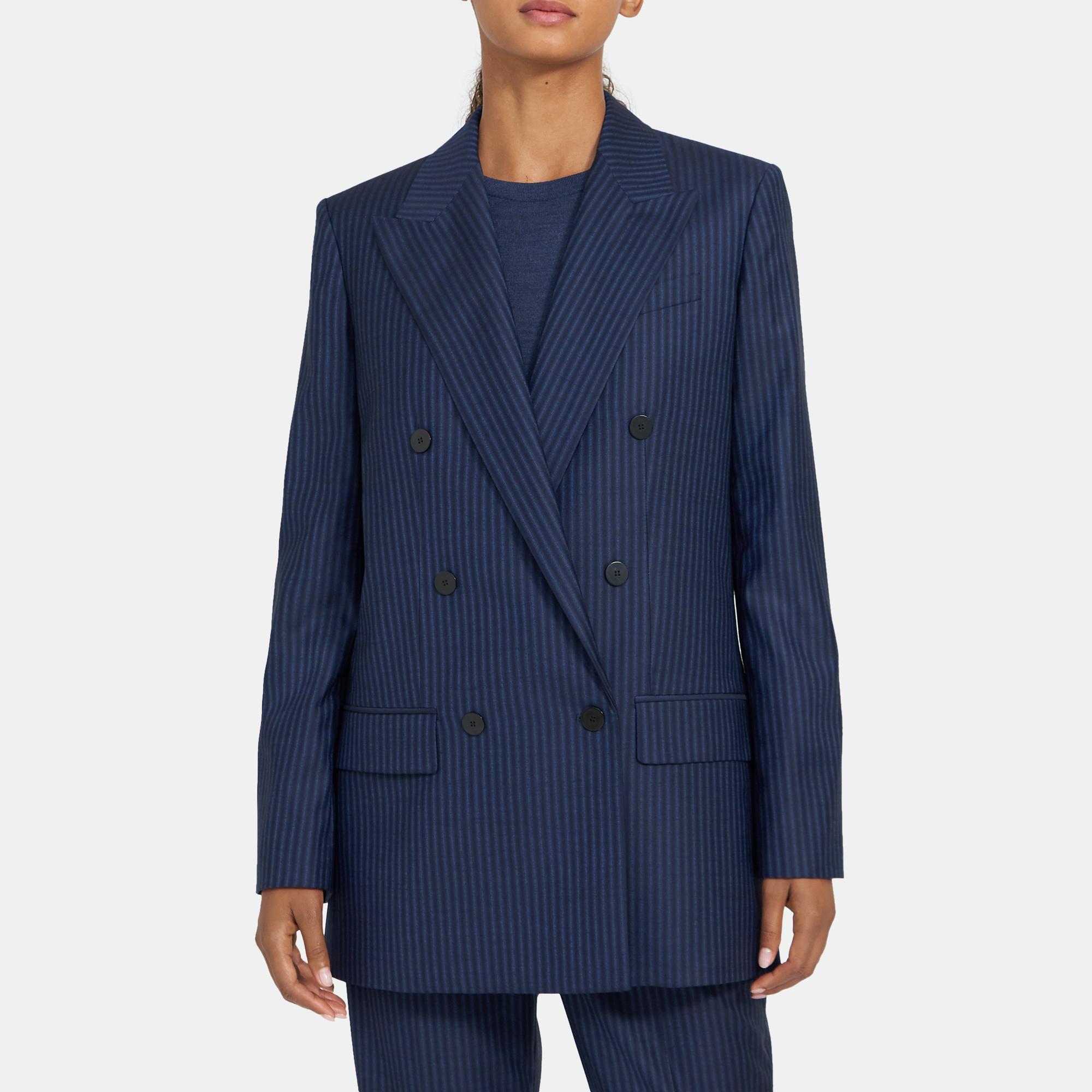 Theory Outlet Official Site | Straight Double-Breasted Jacket in ...