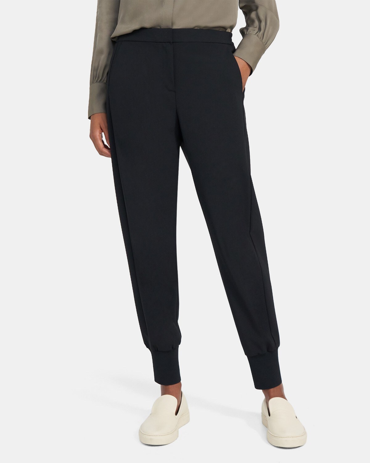 High-Waisted Jogger in Sevona Stretch Wool