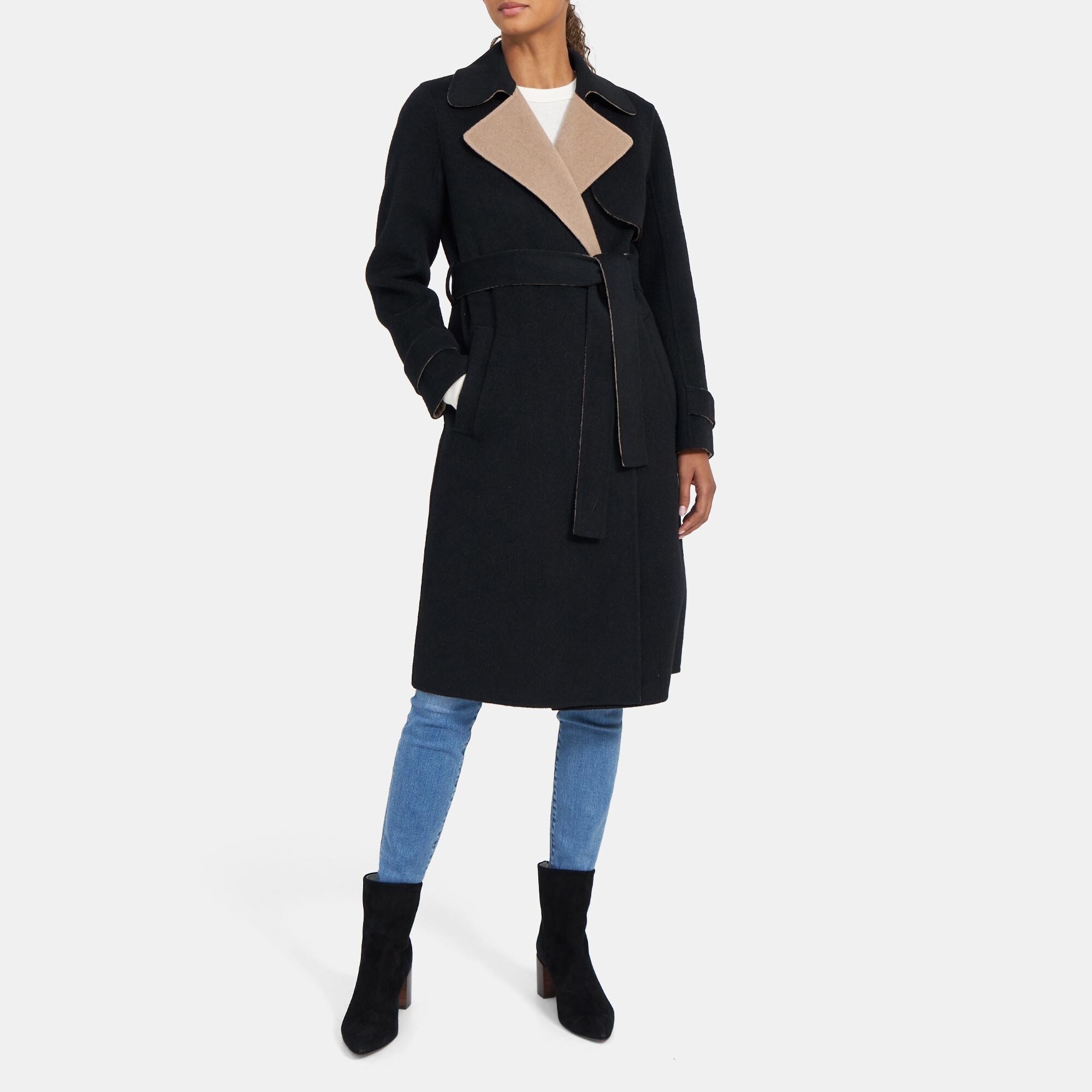 Theory Outlet Official Site | Relaxed Trench Coat in Double-Face