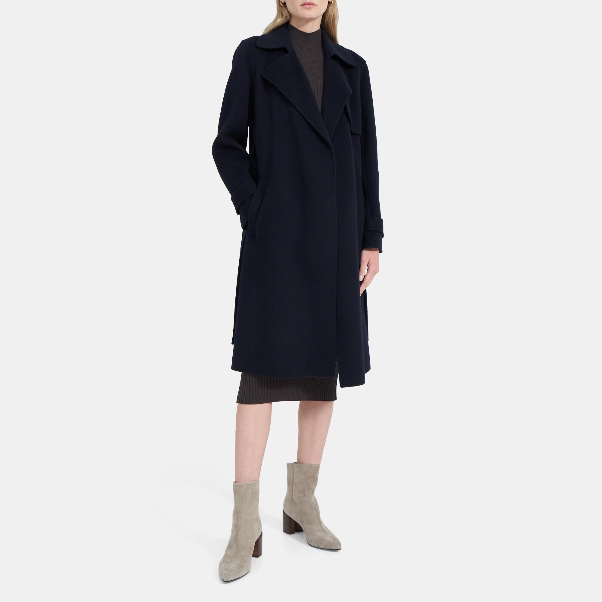 Theory Outlet Official Site | Relaxed Trench Coat in Double-Face