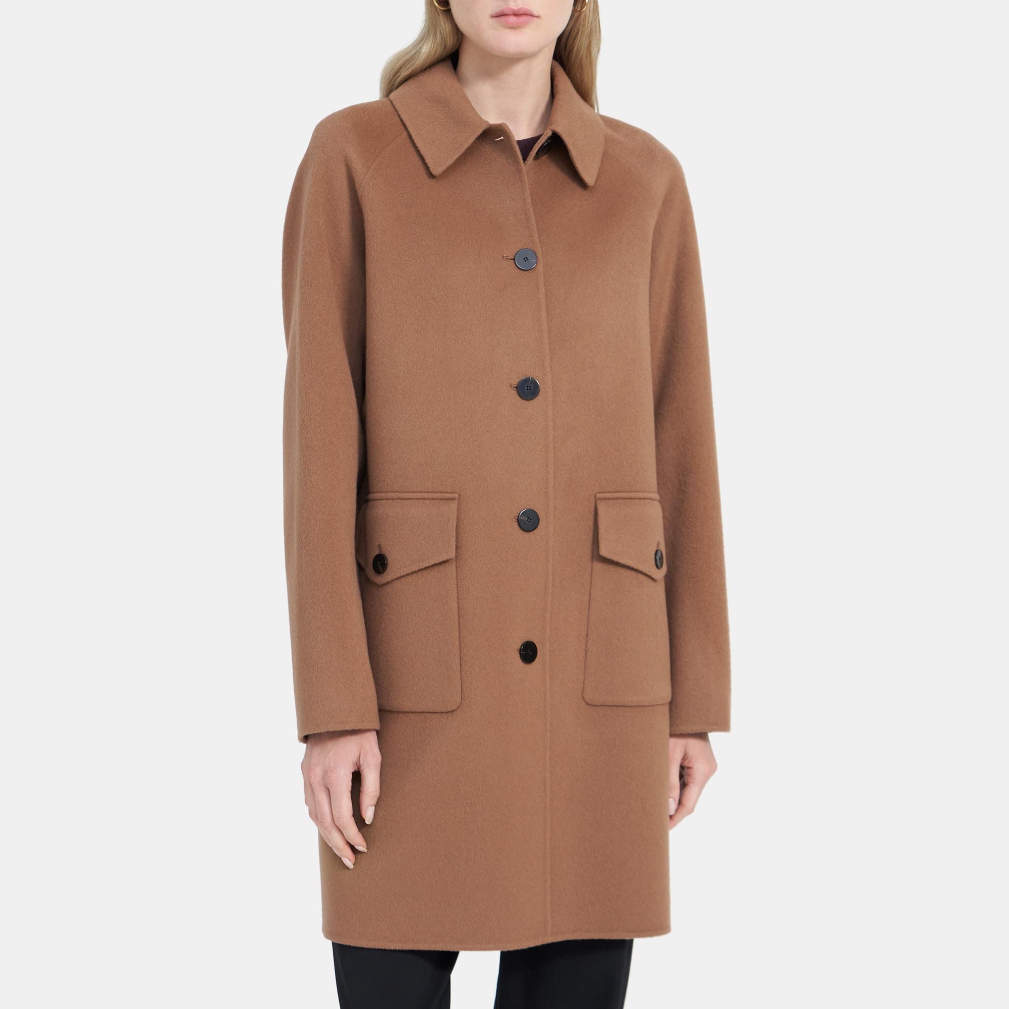 Theory tan outlet coat