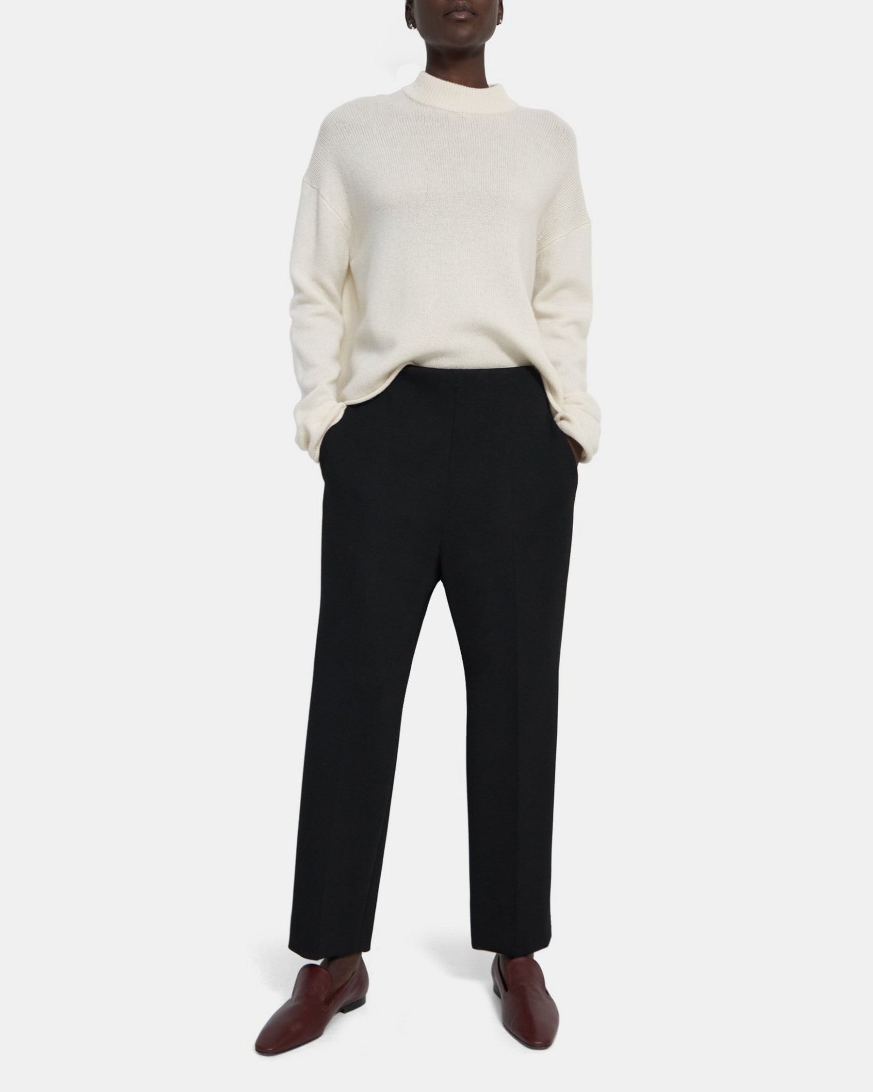 Theory Clean Pull-On Pant in Double-Knit Jersey