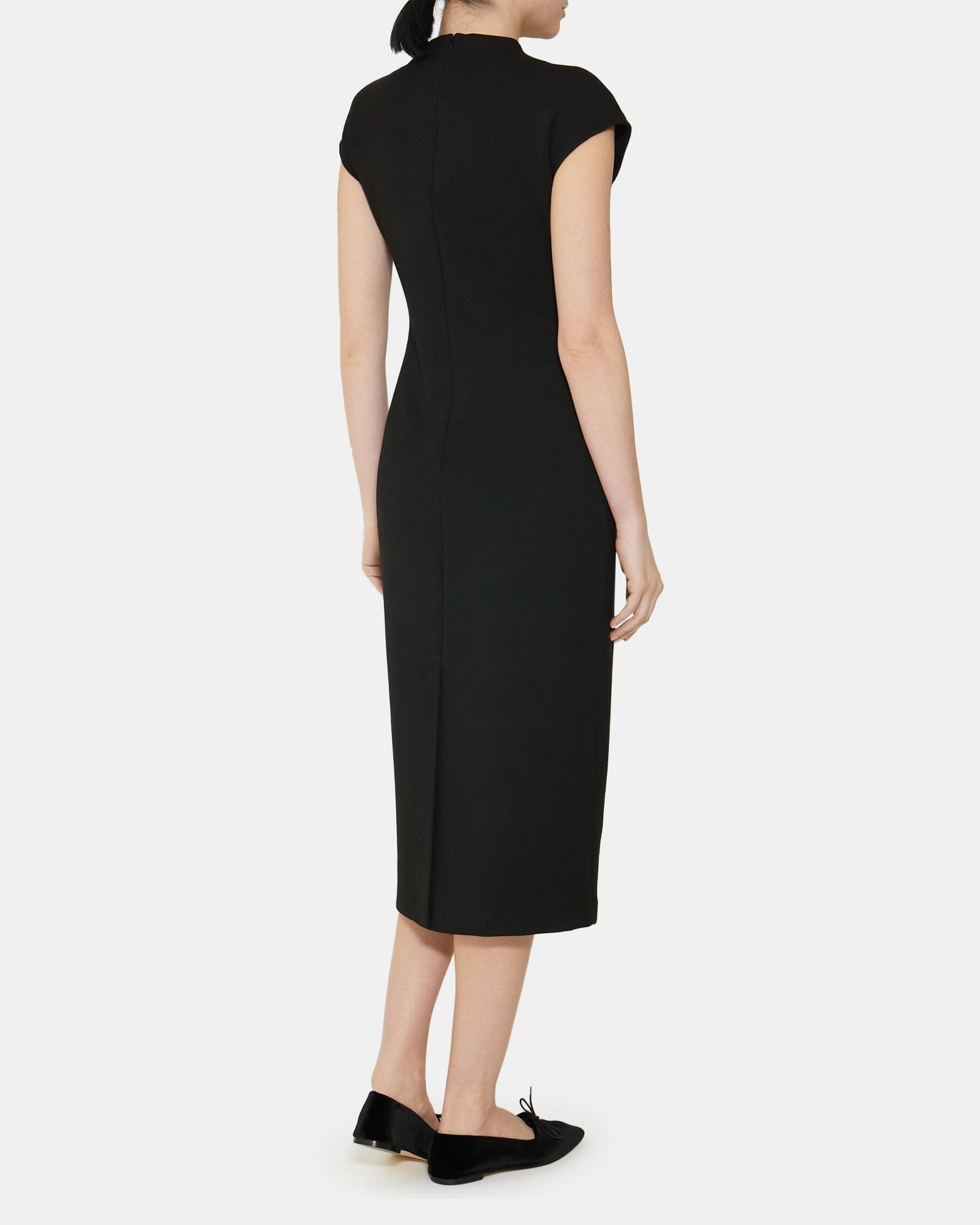High-Neck Dress in Double-Knit Jersey