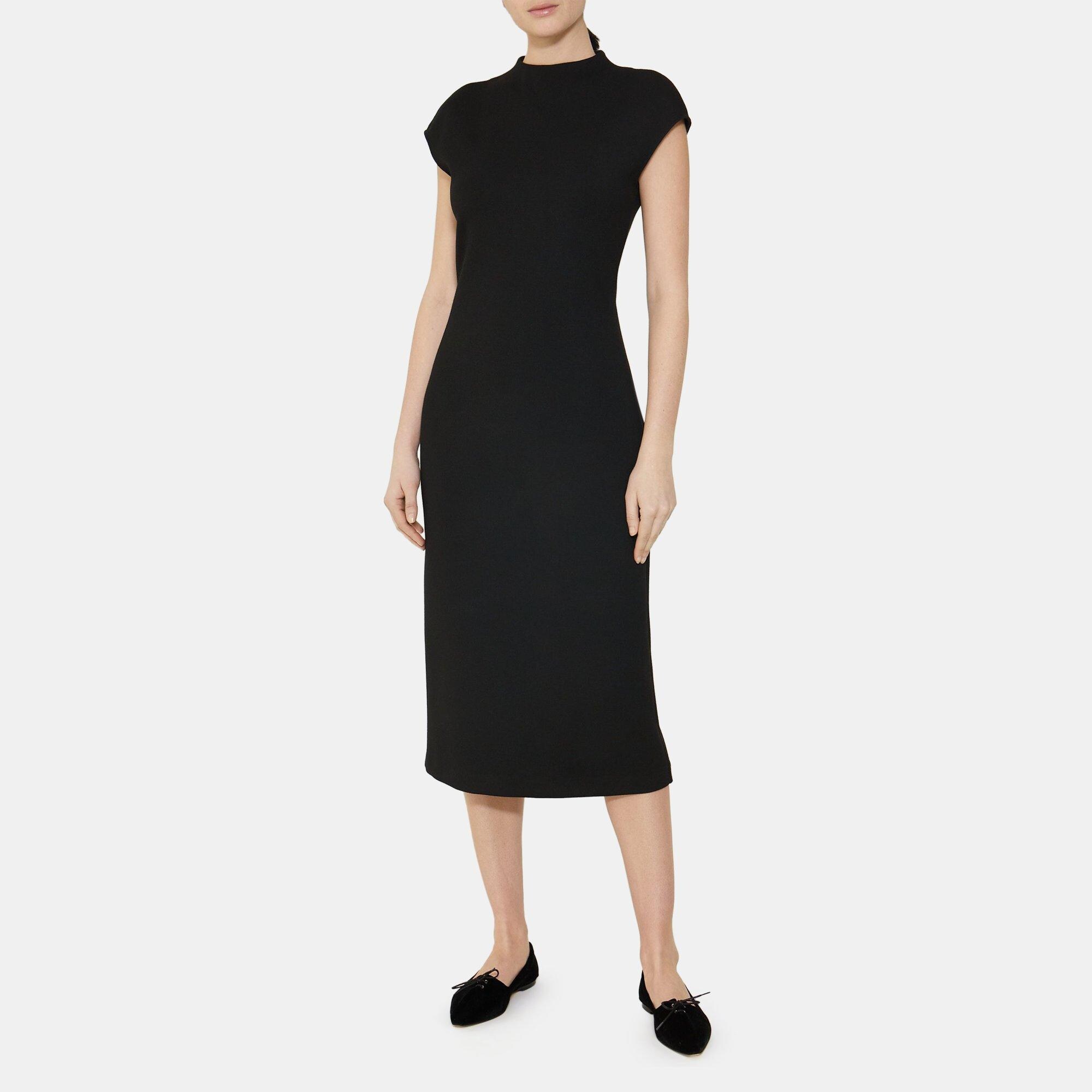 Double-Knit Jersey High-Neck Dress | Theory Outlet