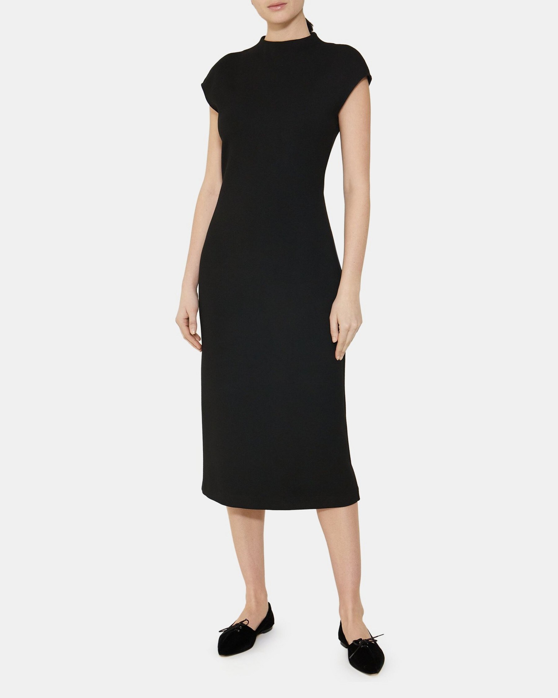 Theory High-Neck Dress in Double-Knit Jersey