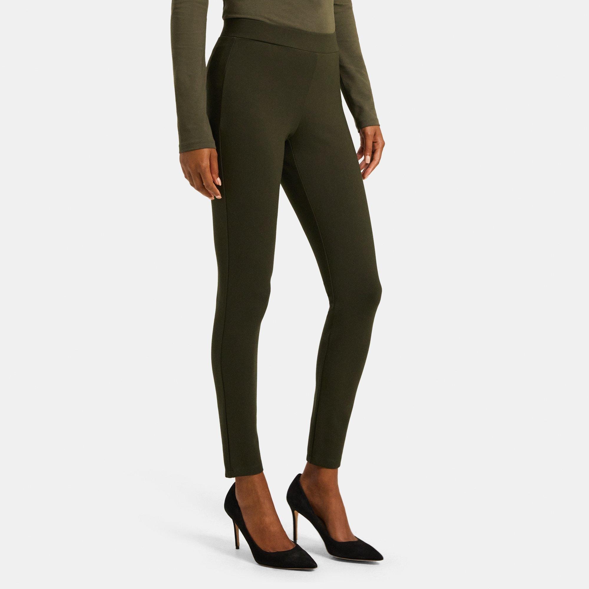 NYDJ Plus Ponte Knit Front-Slit Leggings