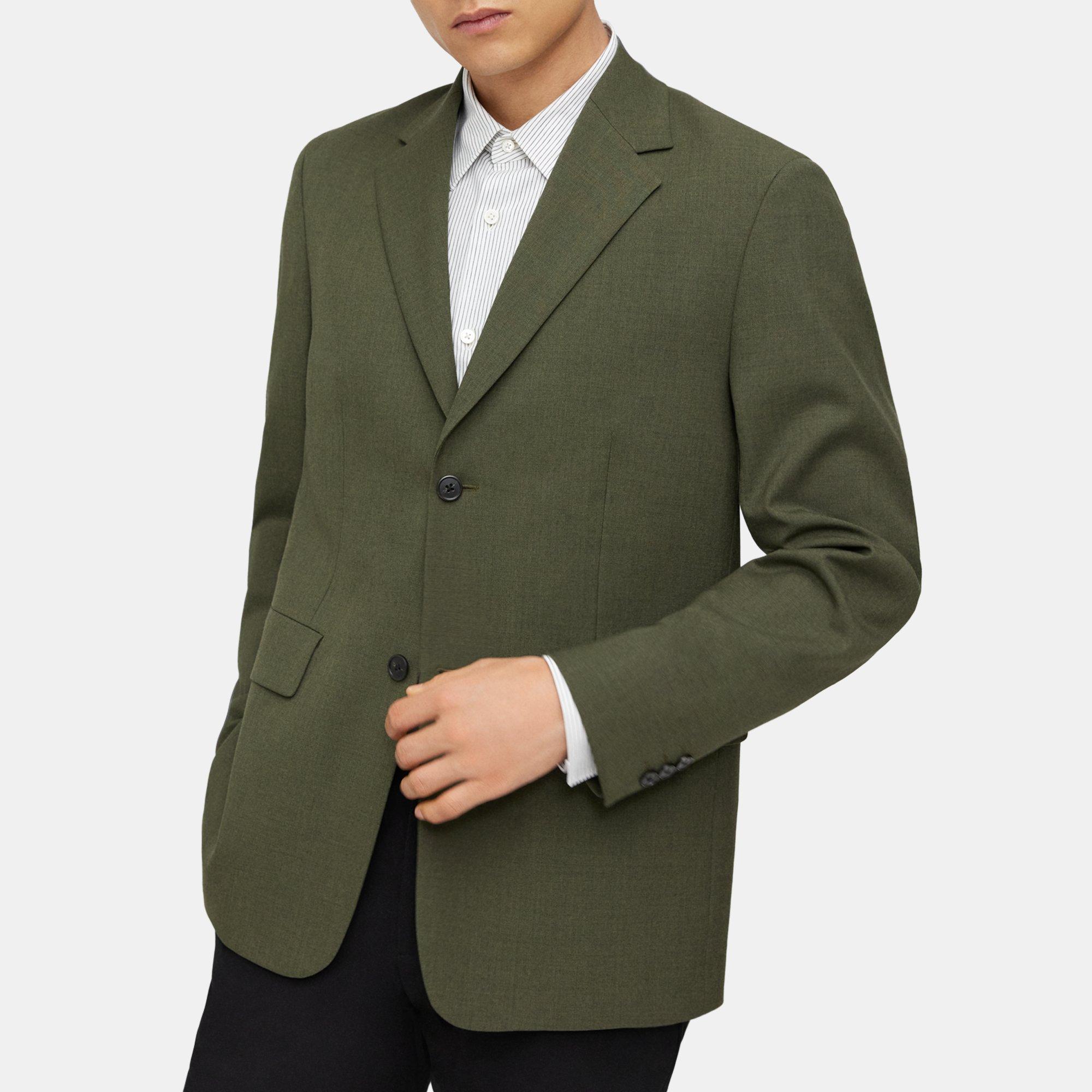 띠어리 Theory Blazer in Wool Blend Twill,OLIVE BRANCH MEL