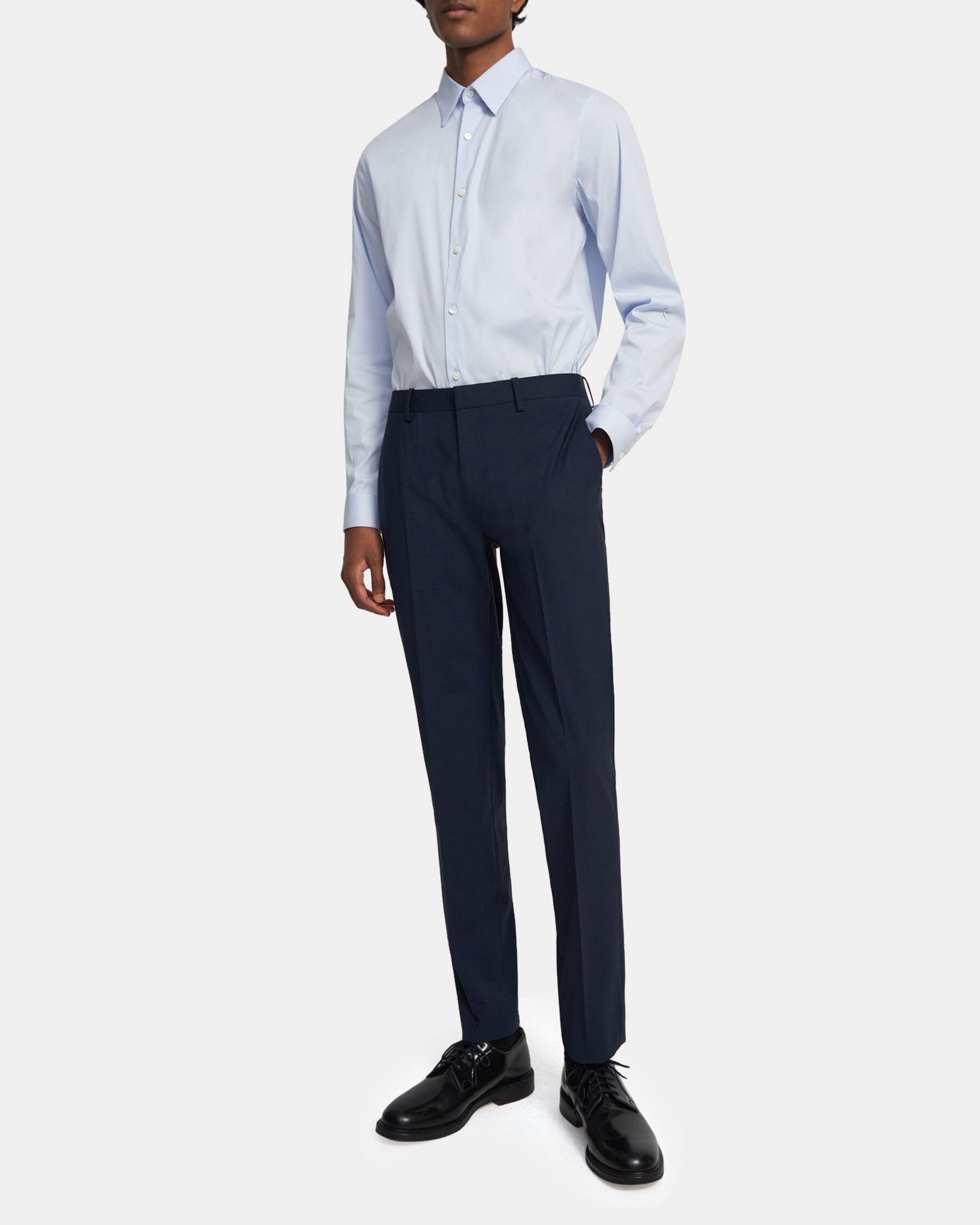 Theory Slim Pant in Checked Stretch Wool