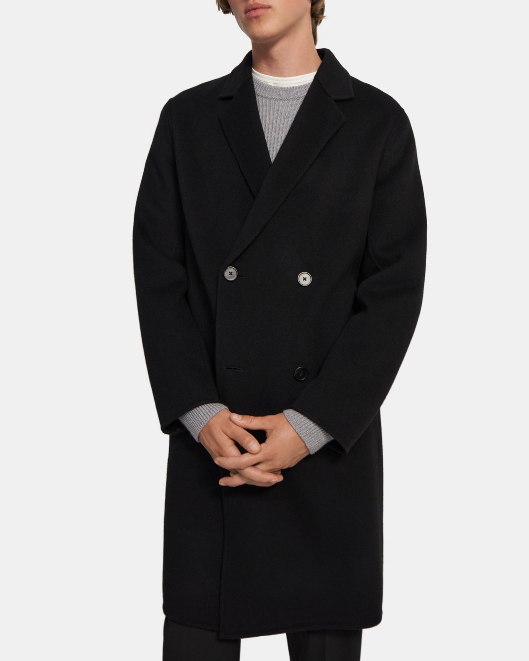 Double-Face Wool-Cashmere Double-Breasted Coat | Theory Outlet
