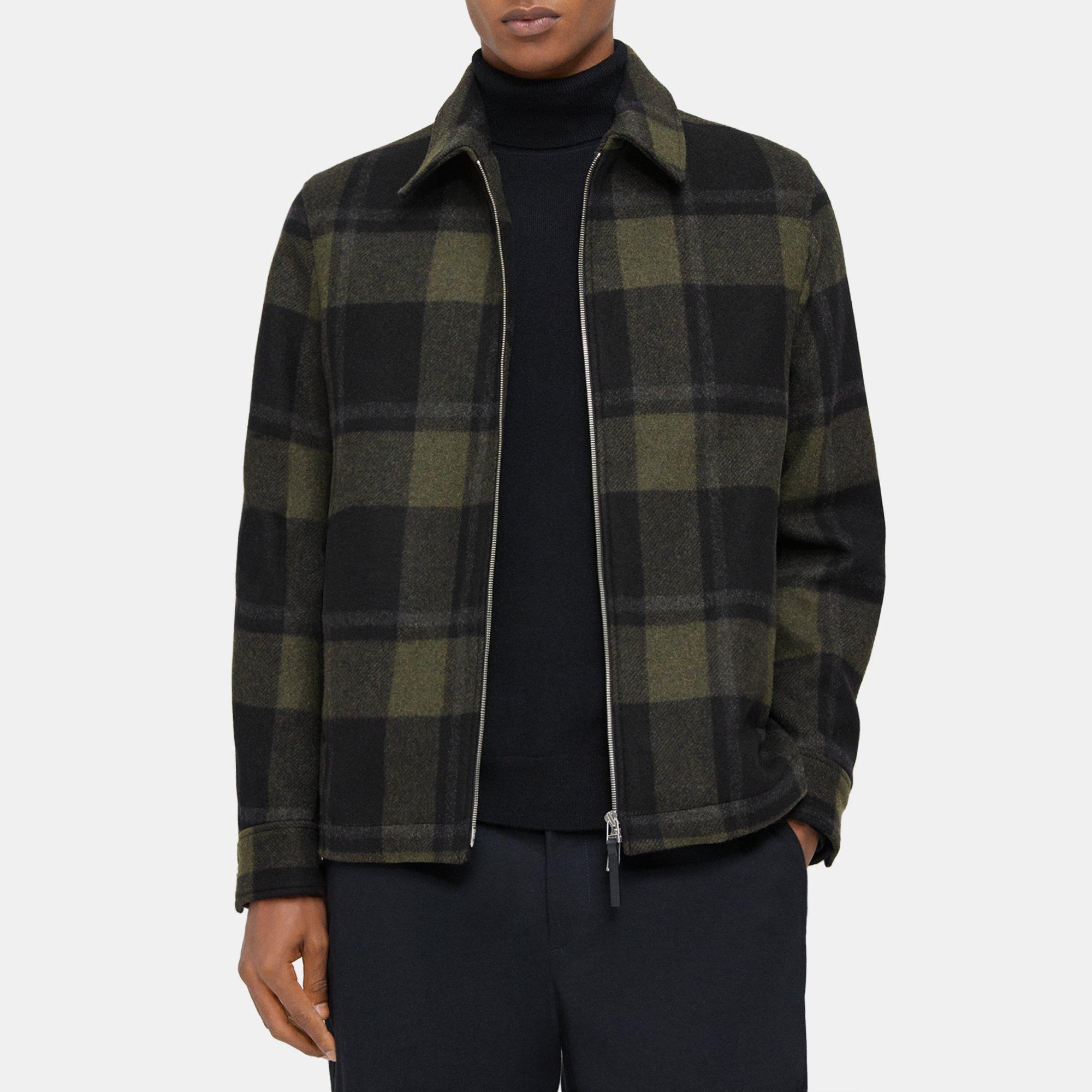 Theory Zip Jacket in Wool Blend Melange