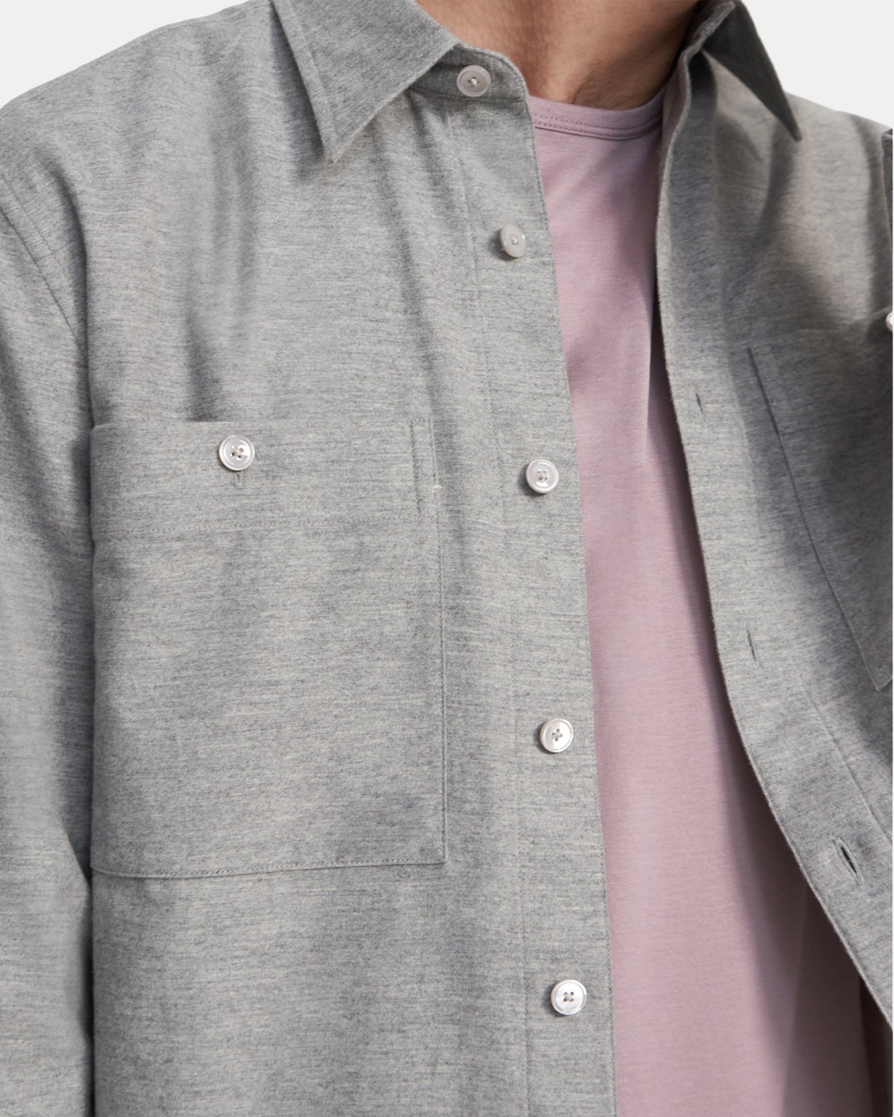 Patch Pocket Shirt in Brushed Cotton