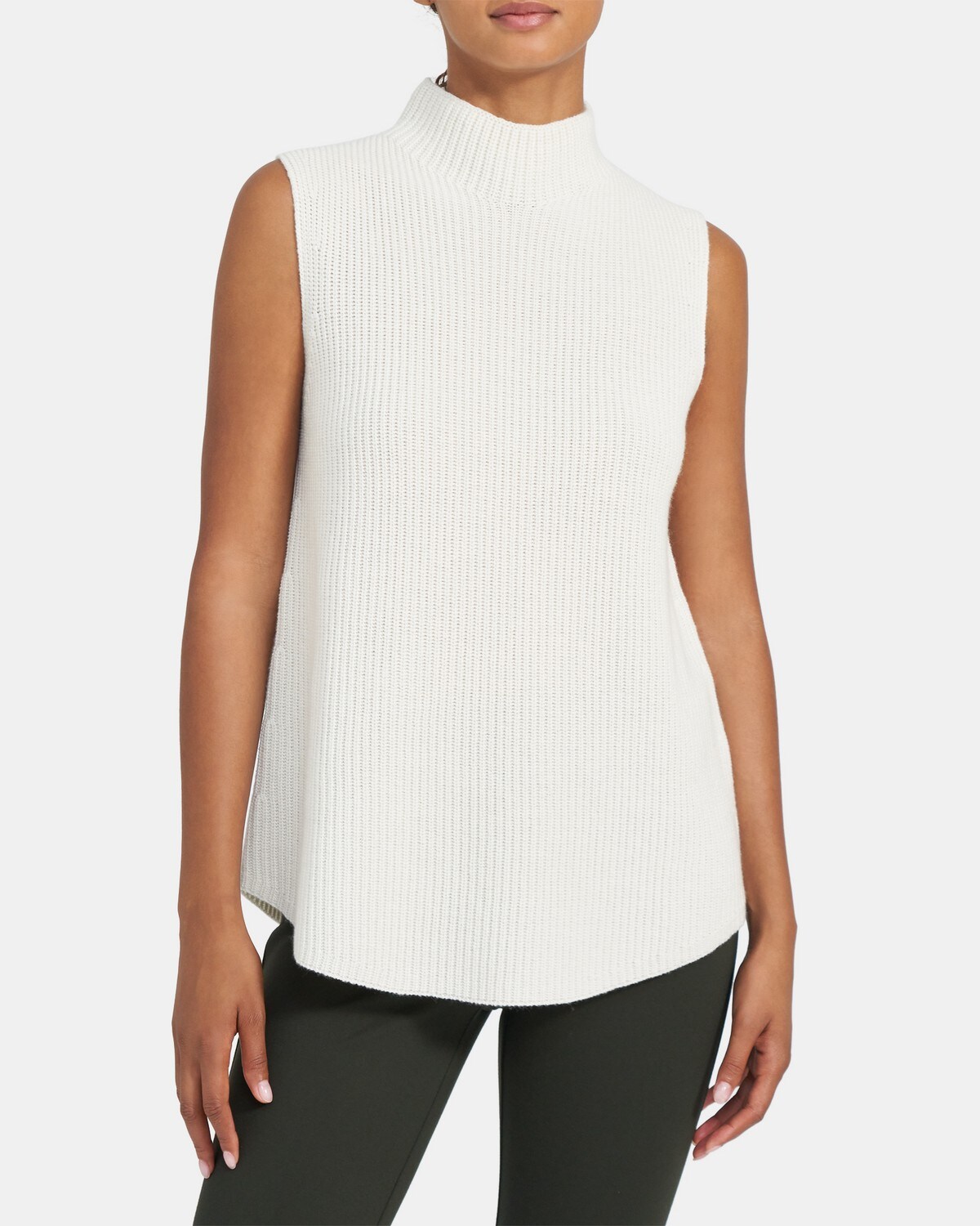Sleeveless Shell Cardigan in Cashmere
