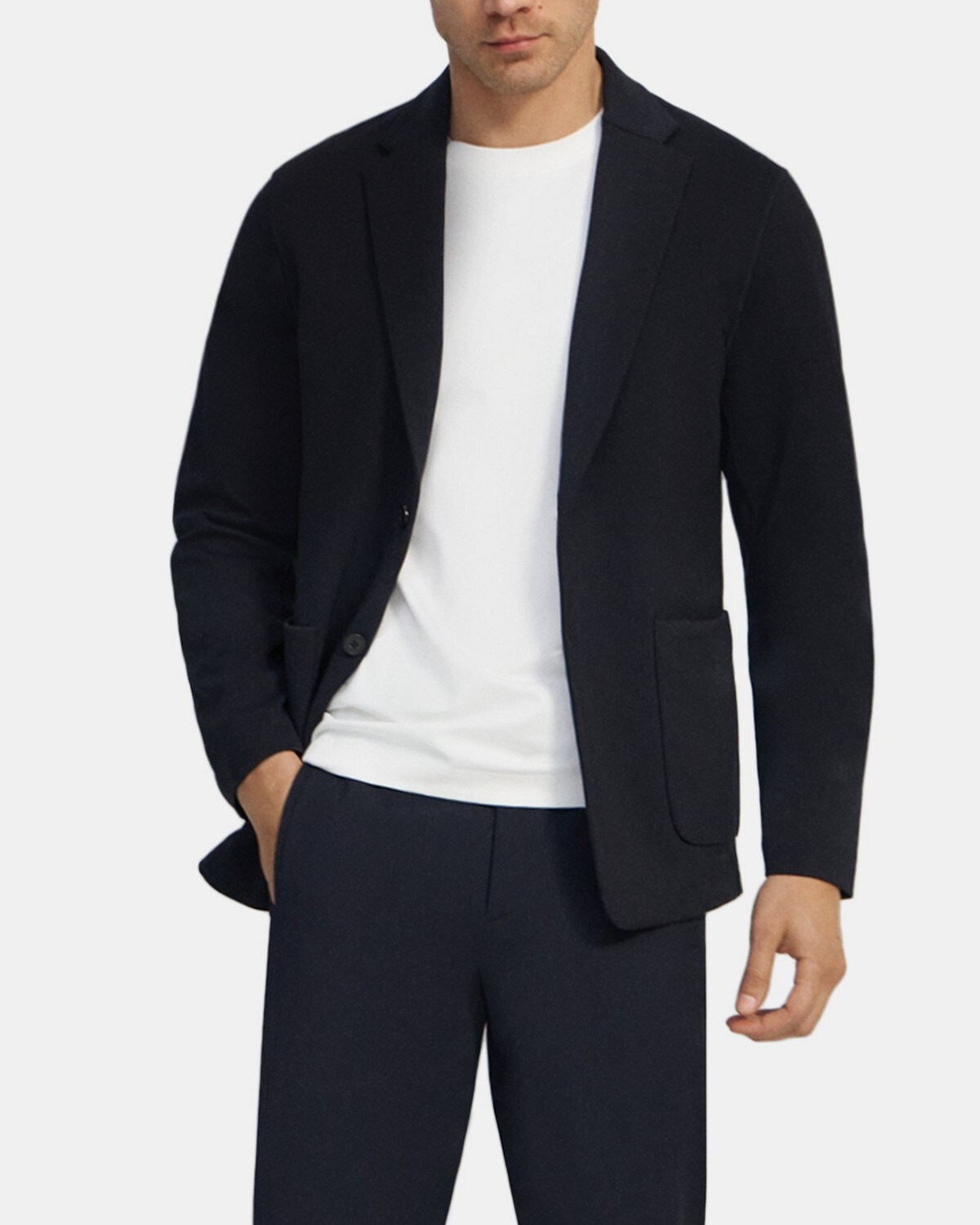 띠어리 맨 수트 재킷 Theory Unstructured Suit Jacket in Stretch Wool Ponte,BALTIC