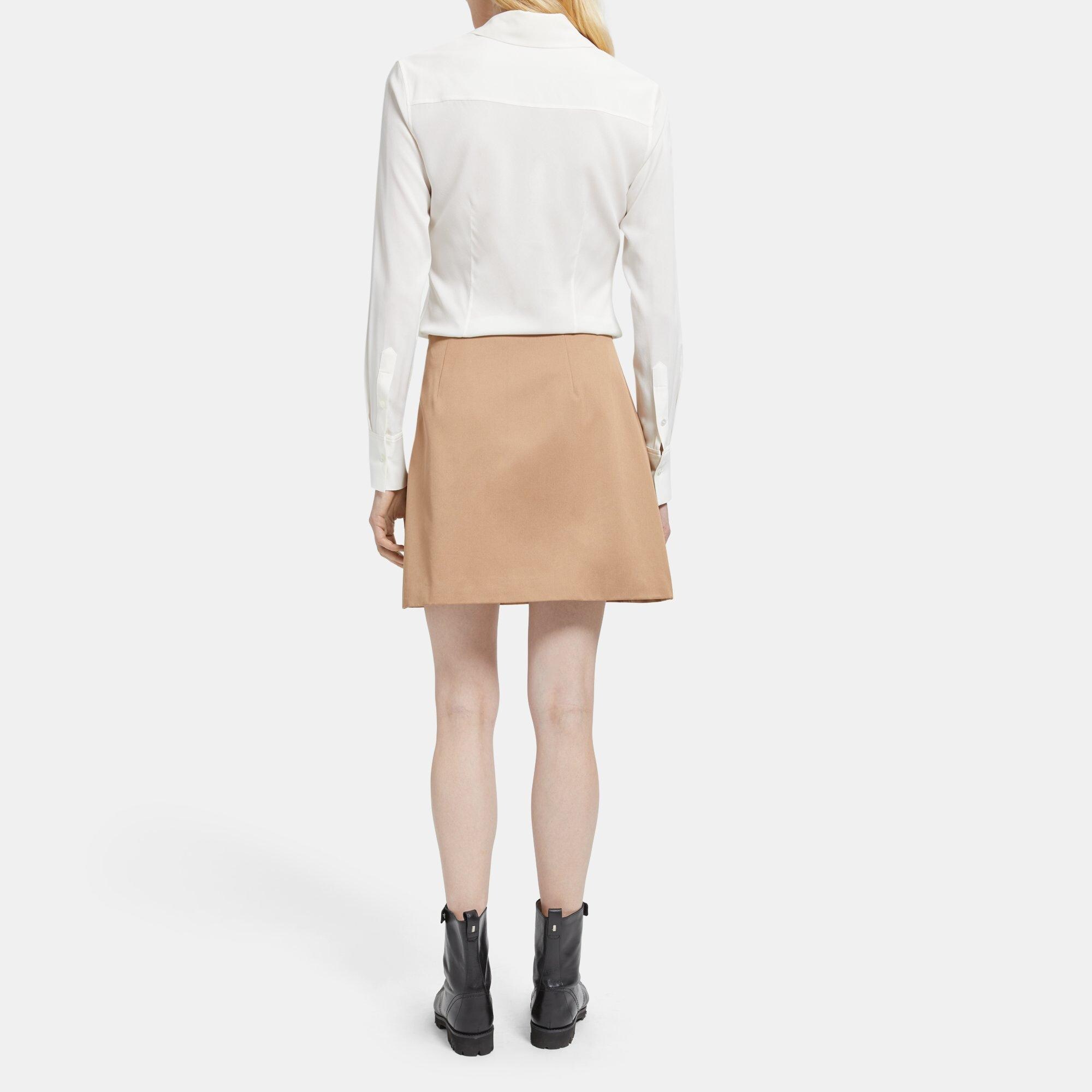 Cotton Twill High-Waisted Mini Skirt