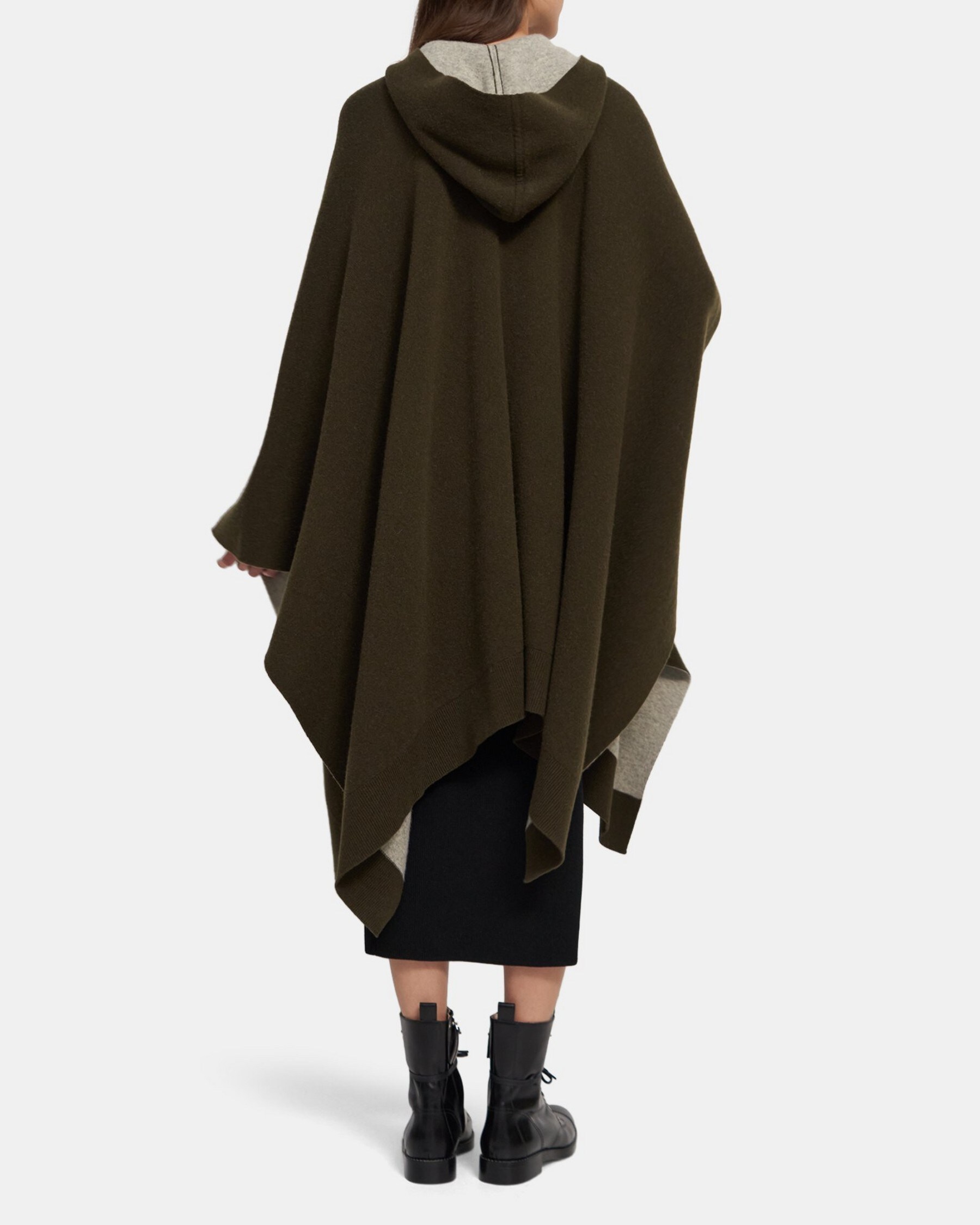 HOODED PONCHO | Theory Outlet