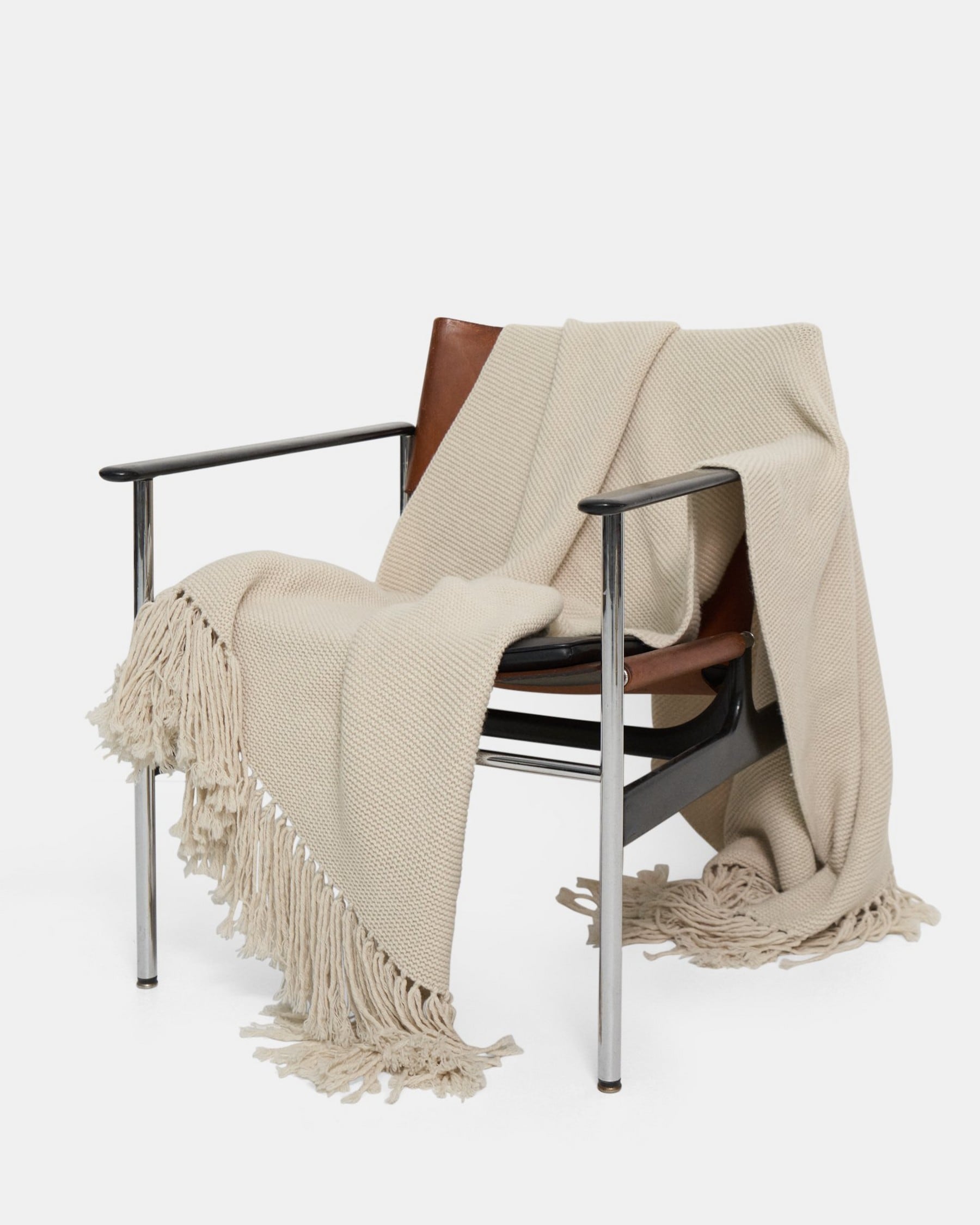 Fringe Blanket Scarf in Felted Wool-Cashmere