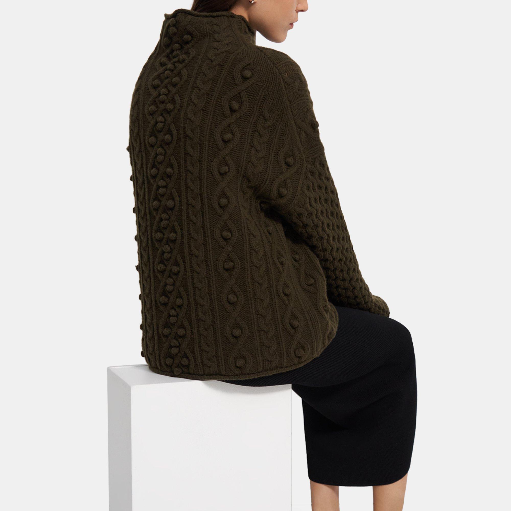 Felted Wool-Cashmere Mixed Cable Pullover | Theory