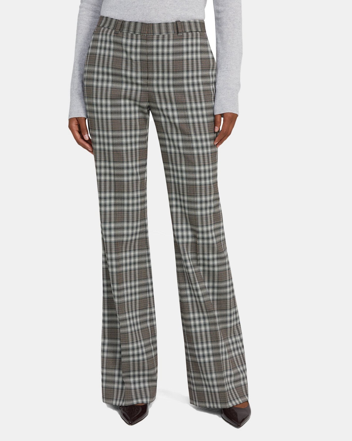 Flare Pant in Plaid Wool