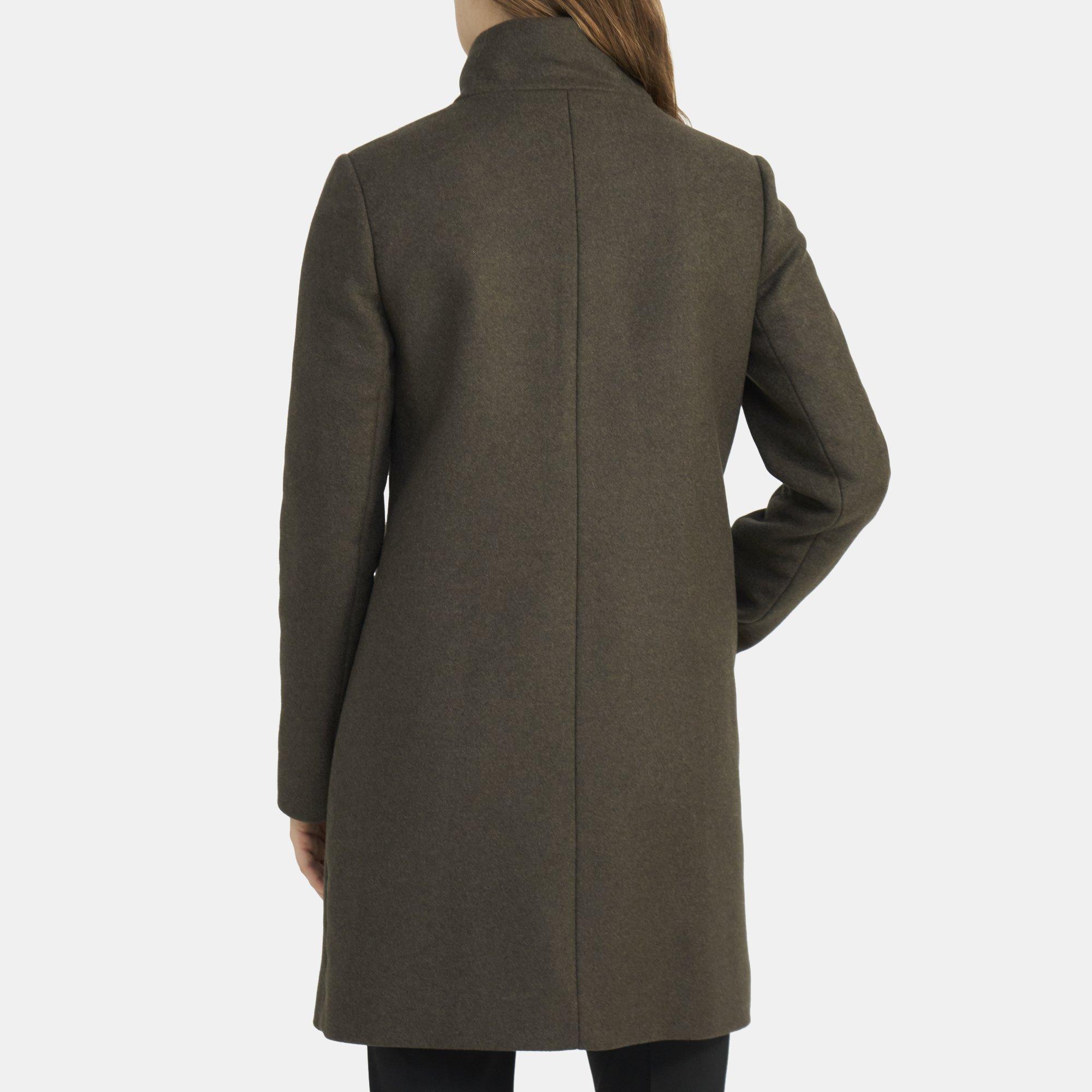 Recycled Wool Stand-Collar Coat | Theory Outlet