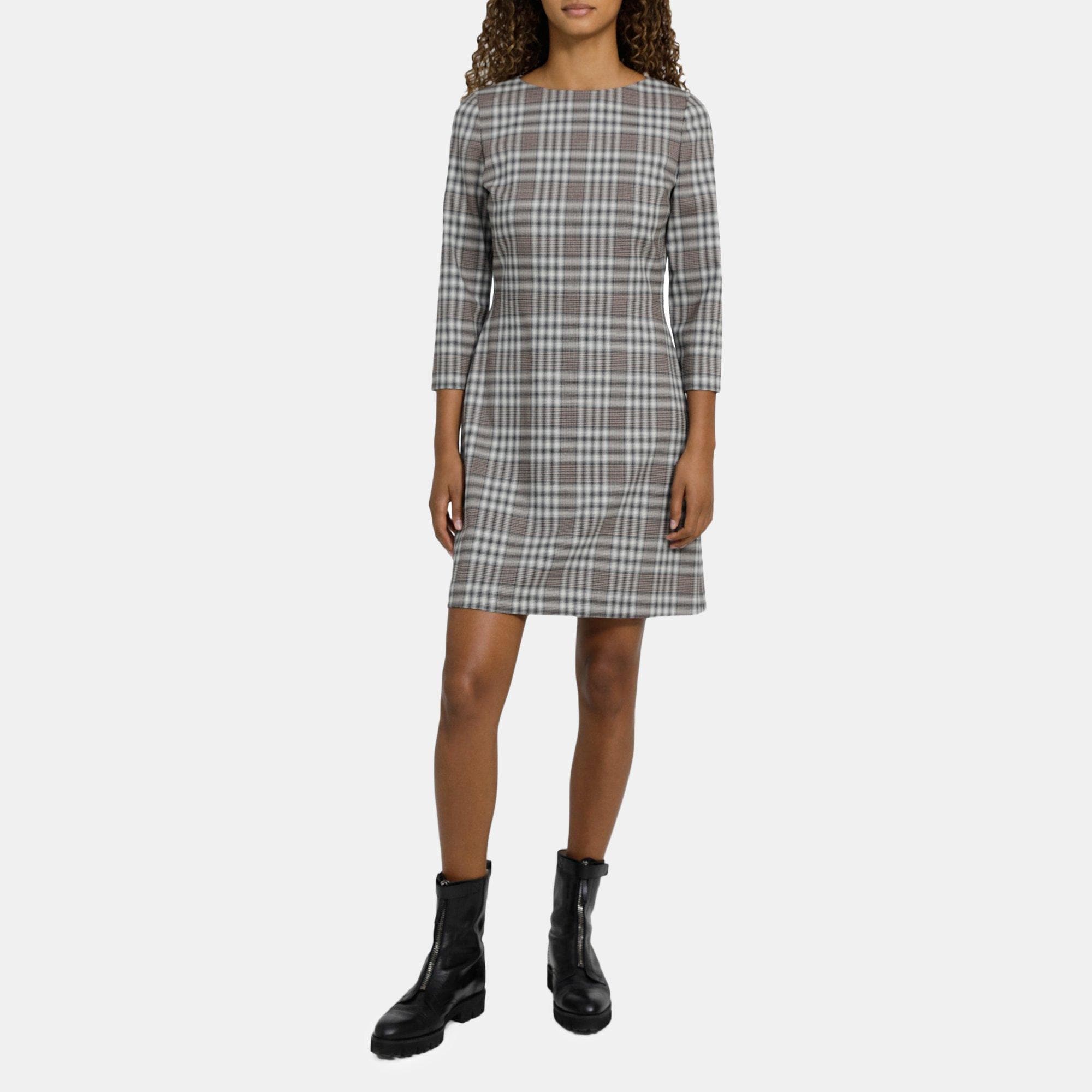 Theory plaid outlet dress