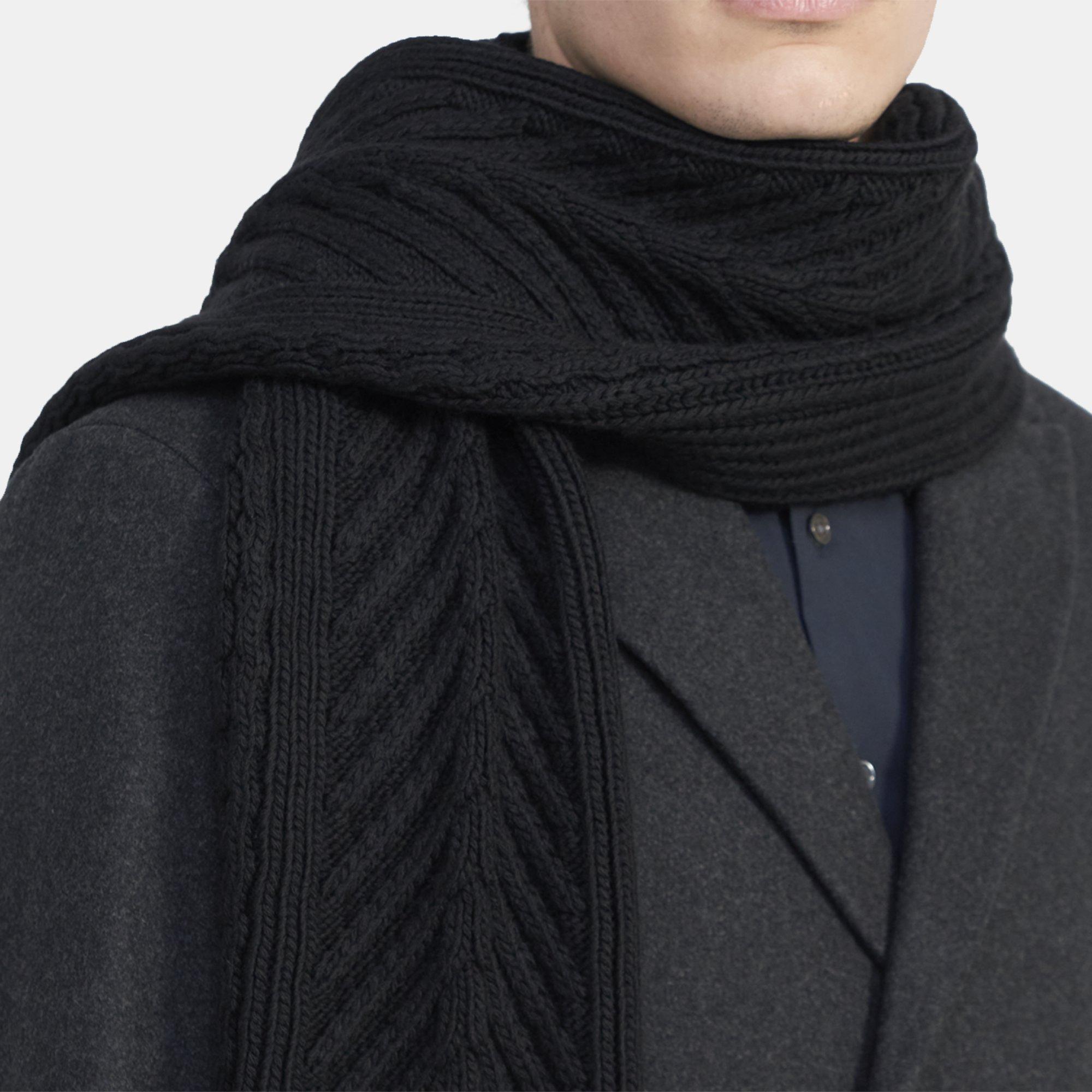 Merino Wool Cable Knit Scarf Theory Outlet